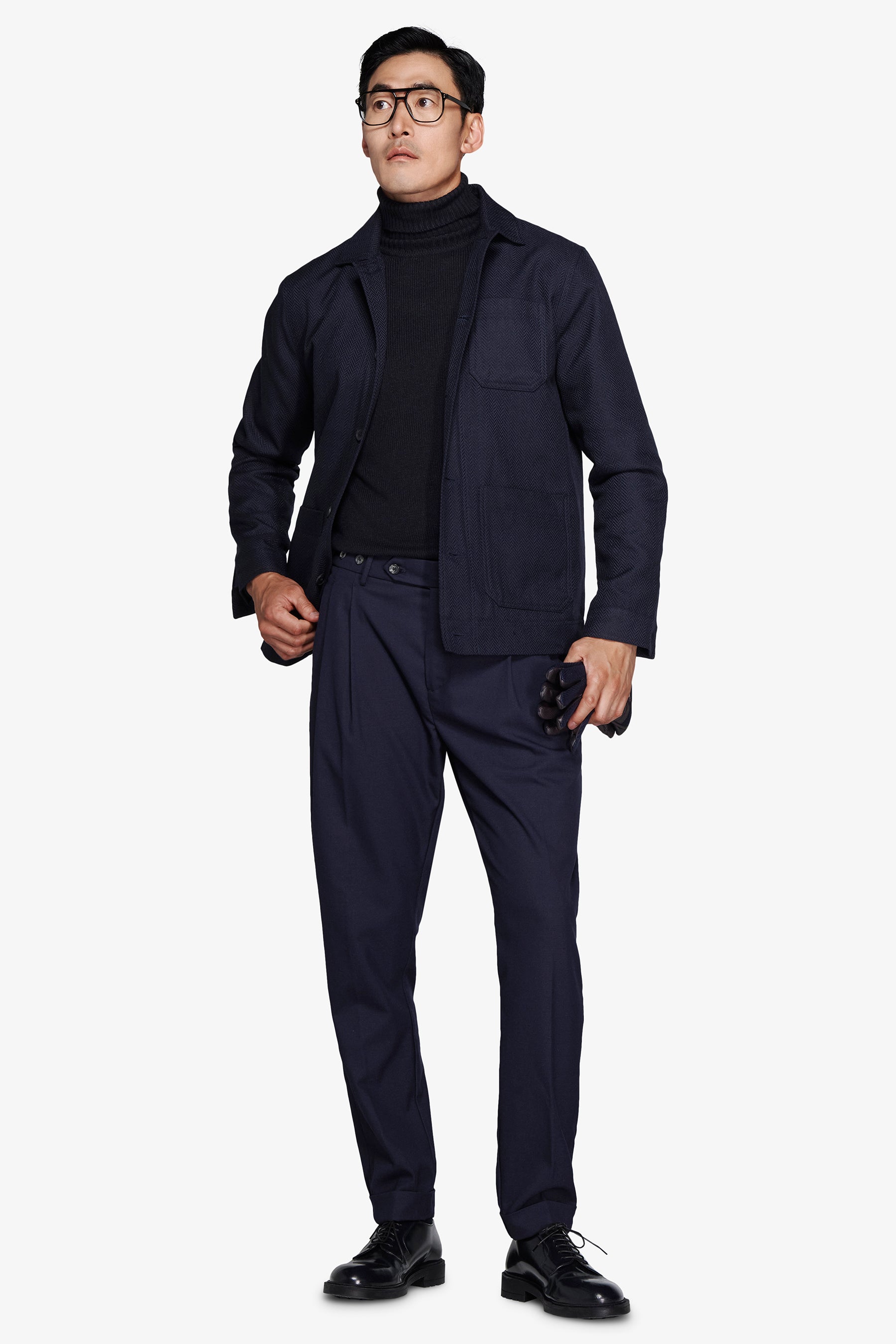 Giubbotto corto Herringbone blu