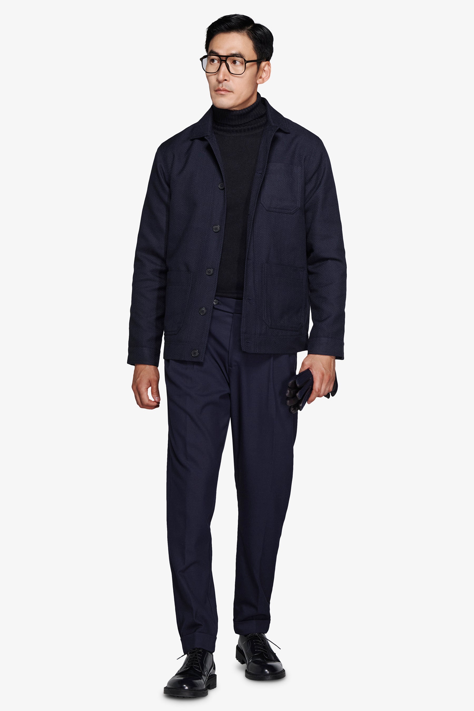 Giubbotto corto Herringbone blu