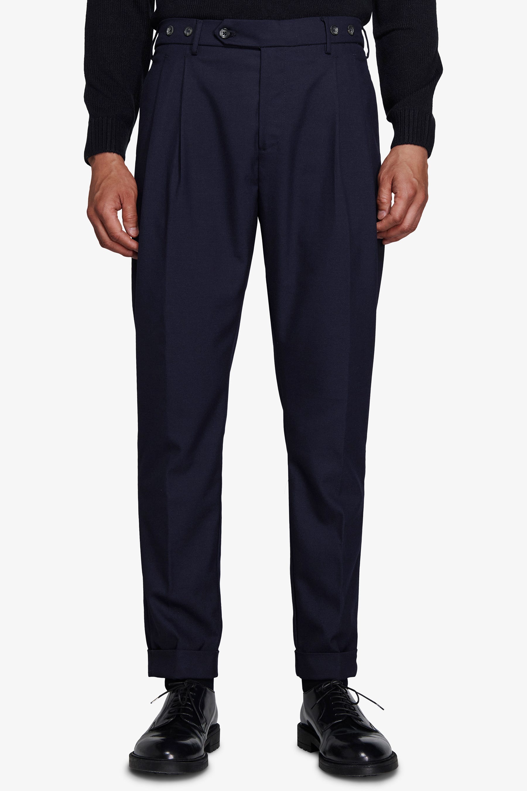 Pantaloni doppia pinces blu-Dan John