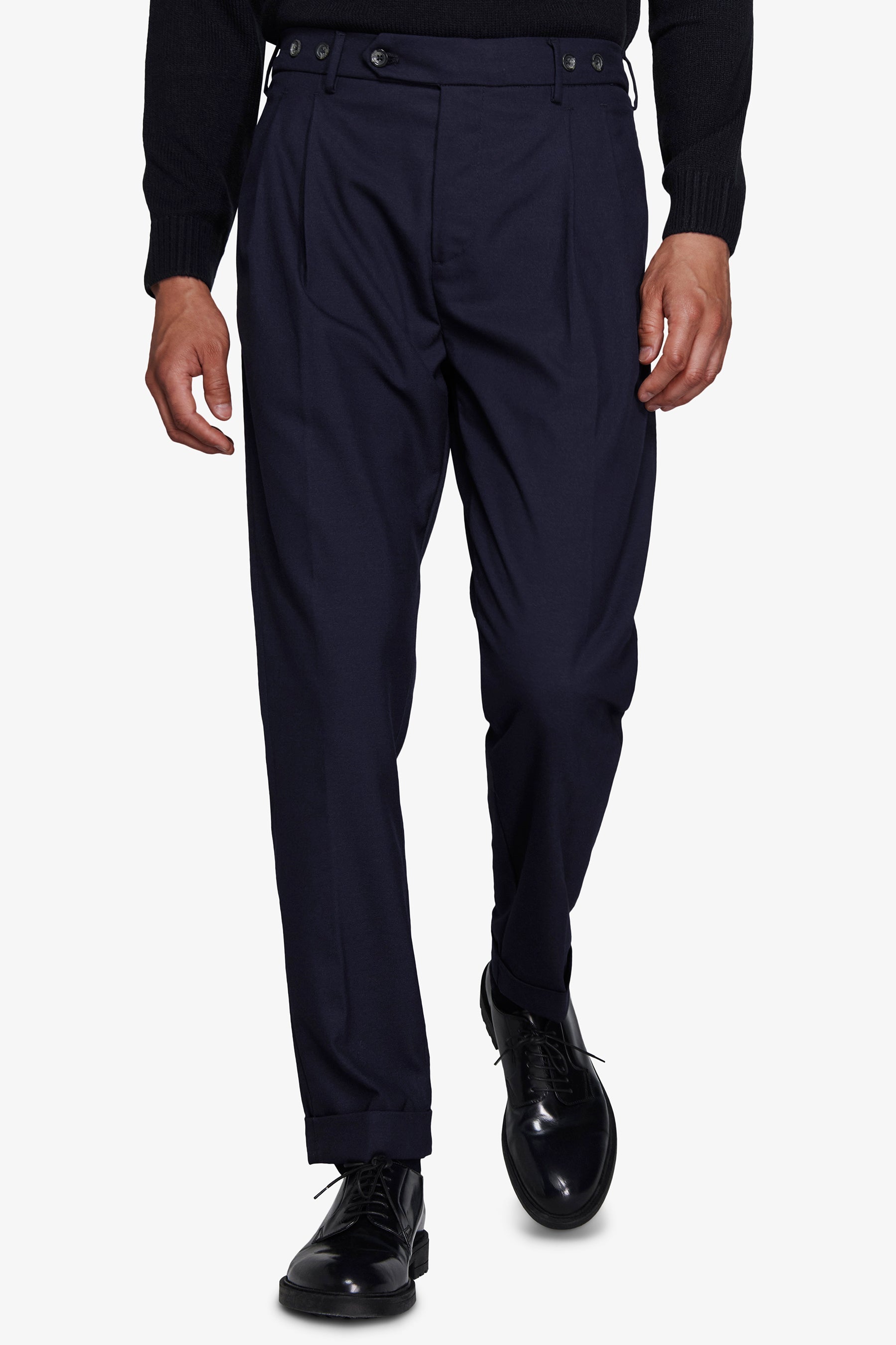 Pantaloni doppia pinces blu