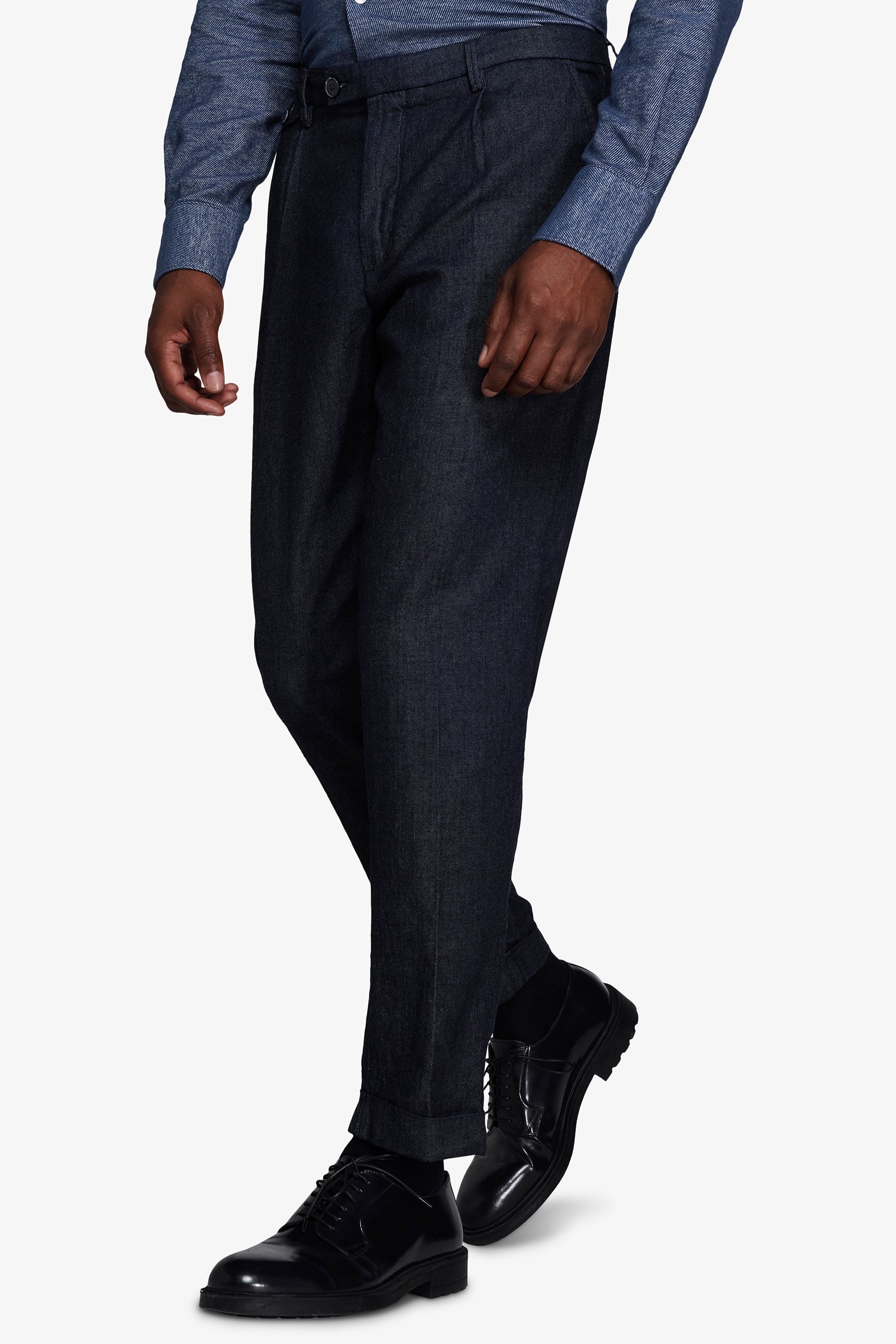 Pantaloni effetto denim blu