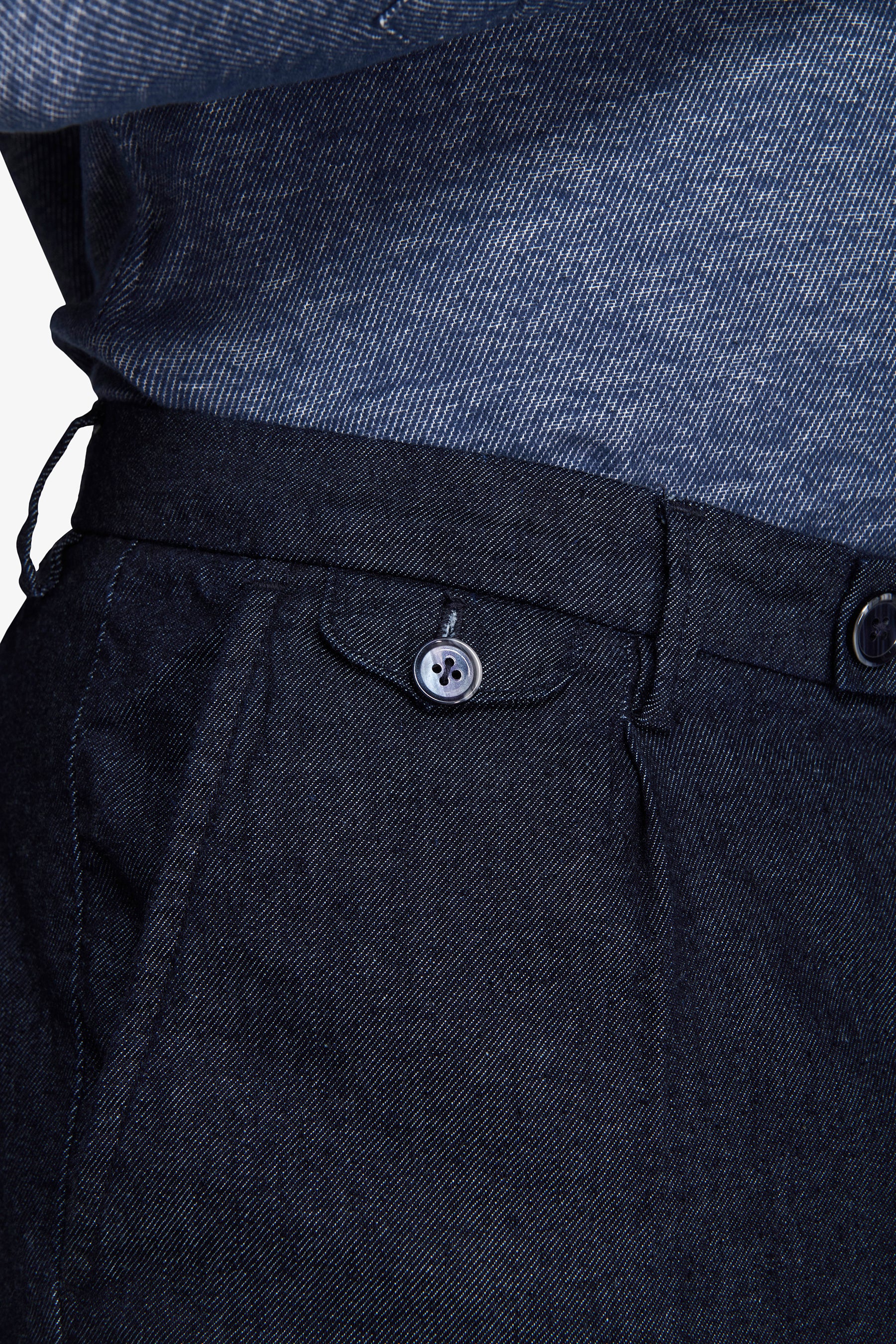 Pantaloni effetto denim blu