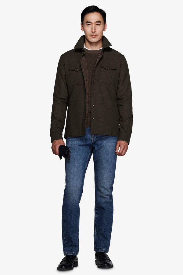 Overshirt misto lana melange moro