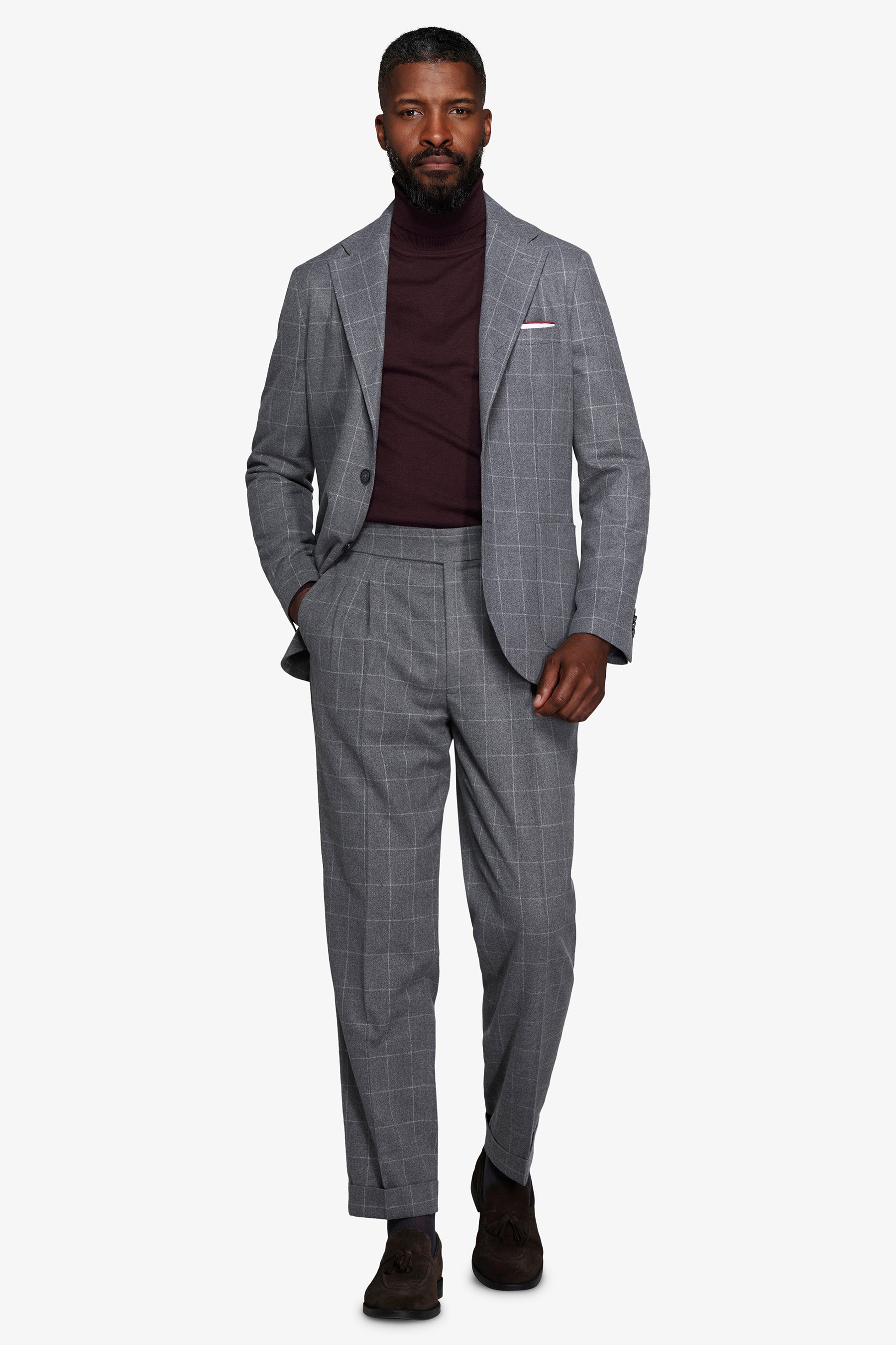 Giacca finestrata grigio medio-Dan John