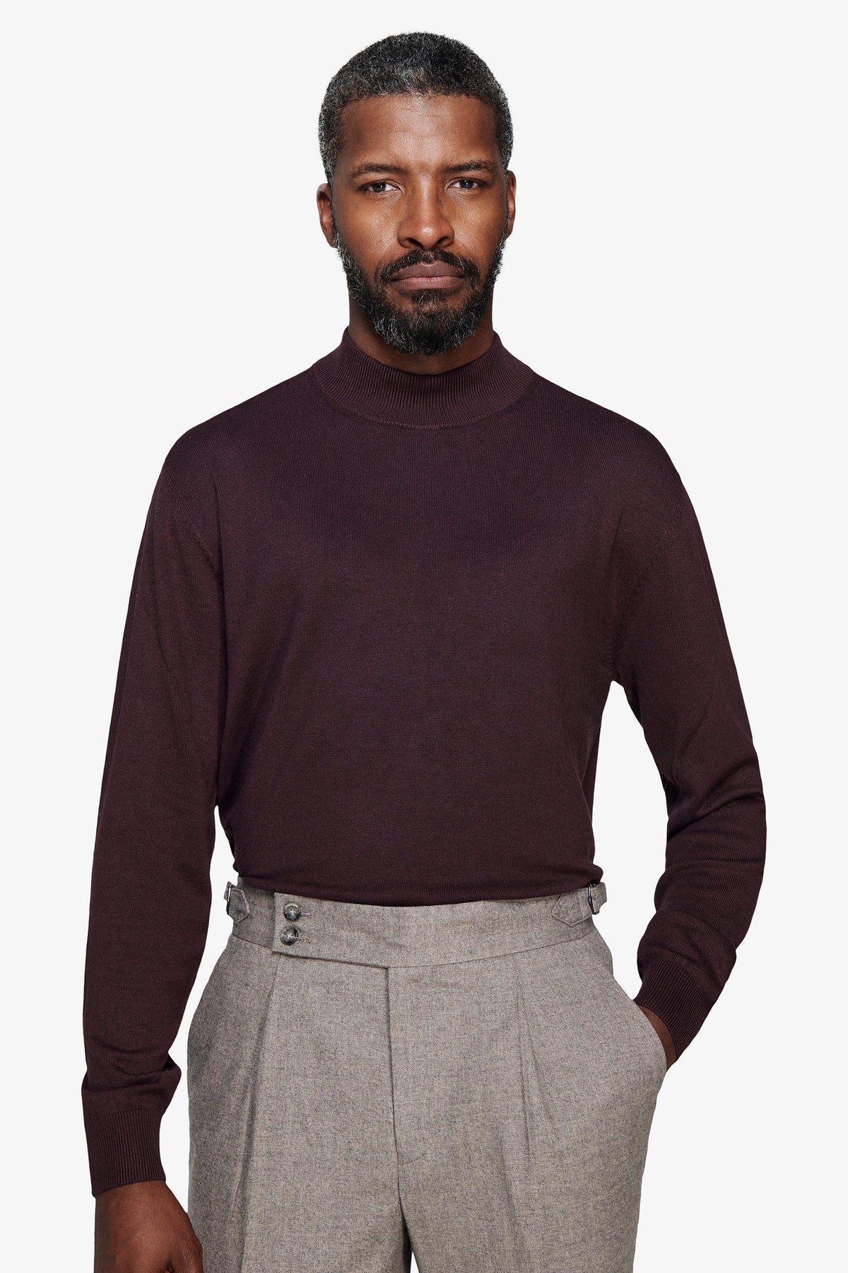 Maglia lupetto basic bordeaux