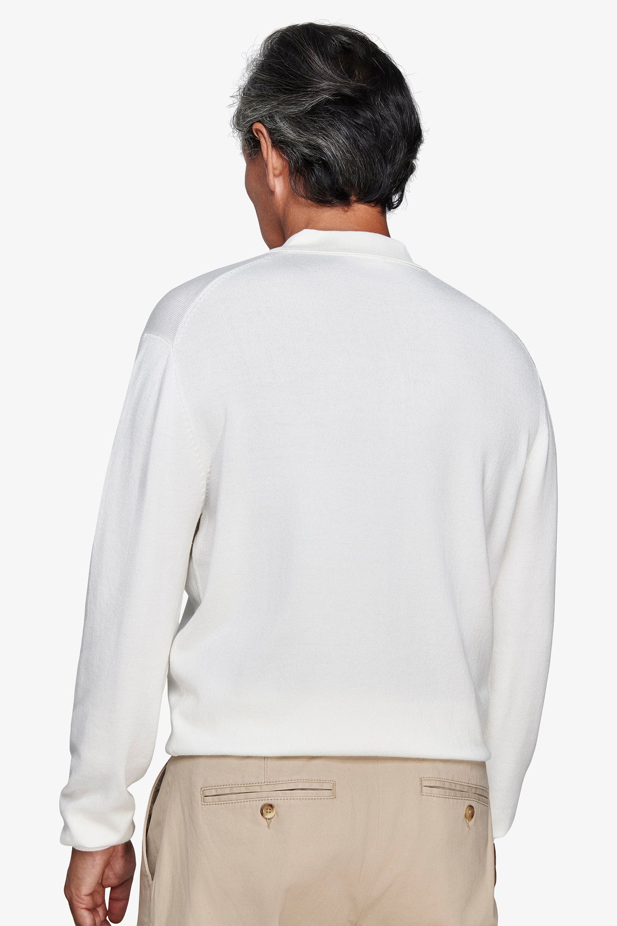 Polo in maglia con bottoni panna