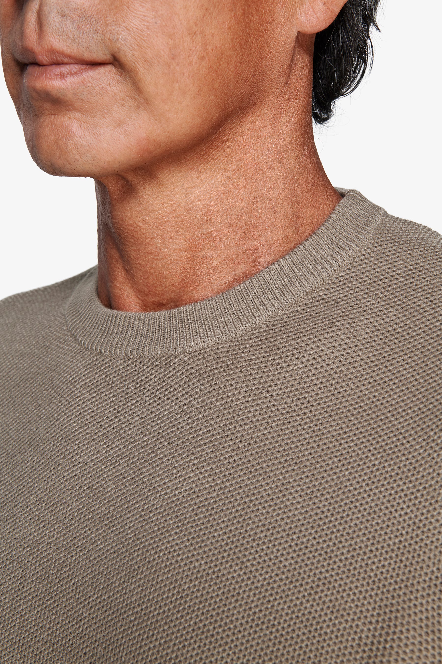 Maglia girocollo chicco riso oliva