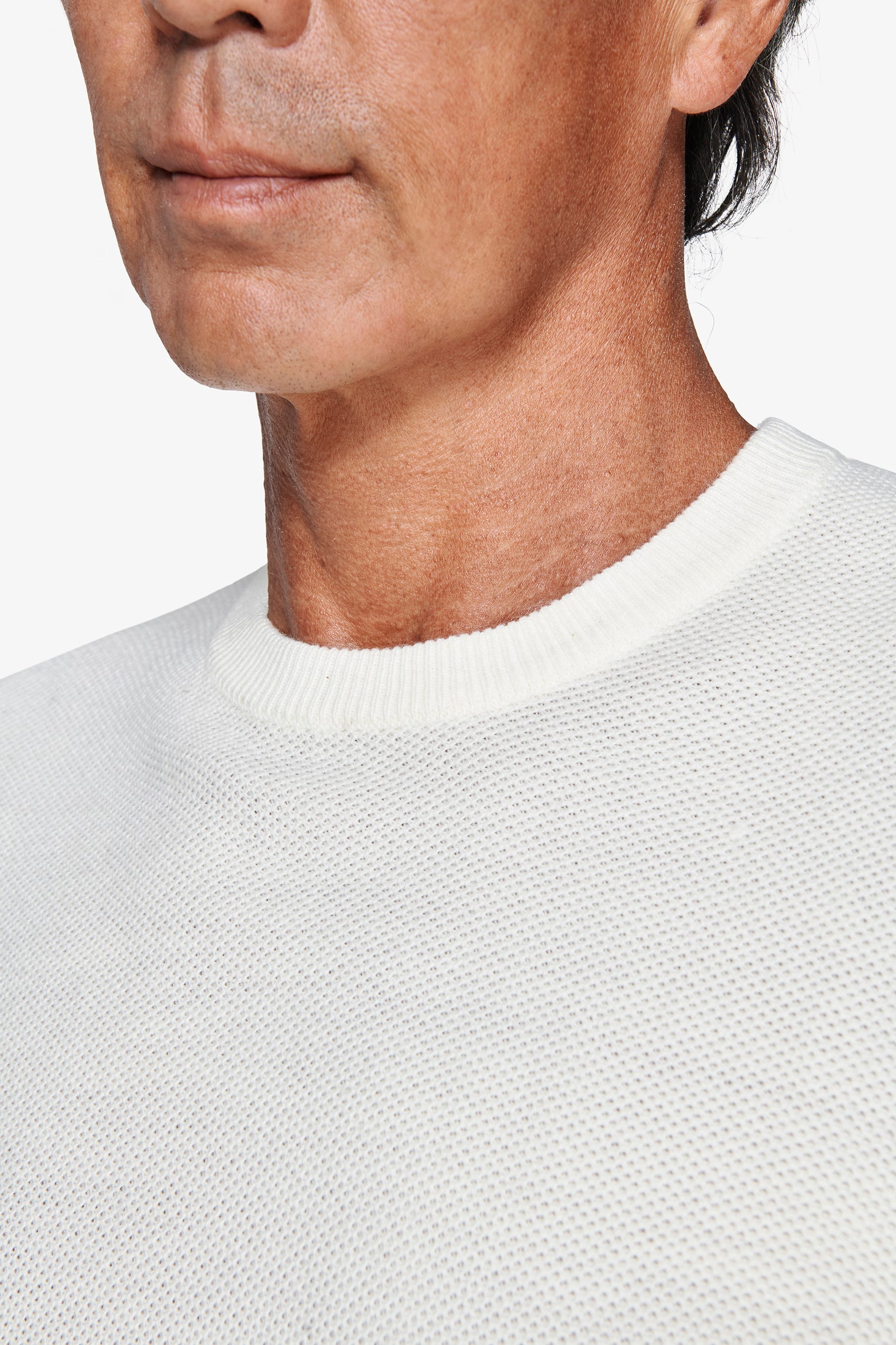 Maglia girocollo chicco di riso panna