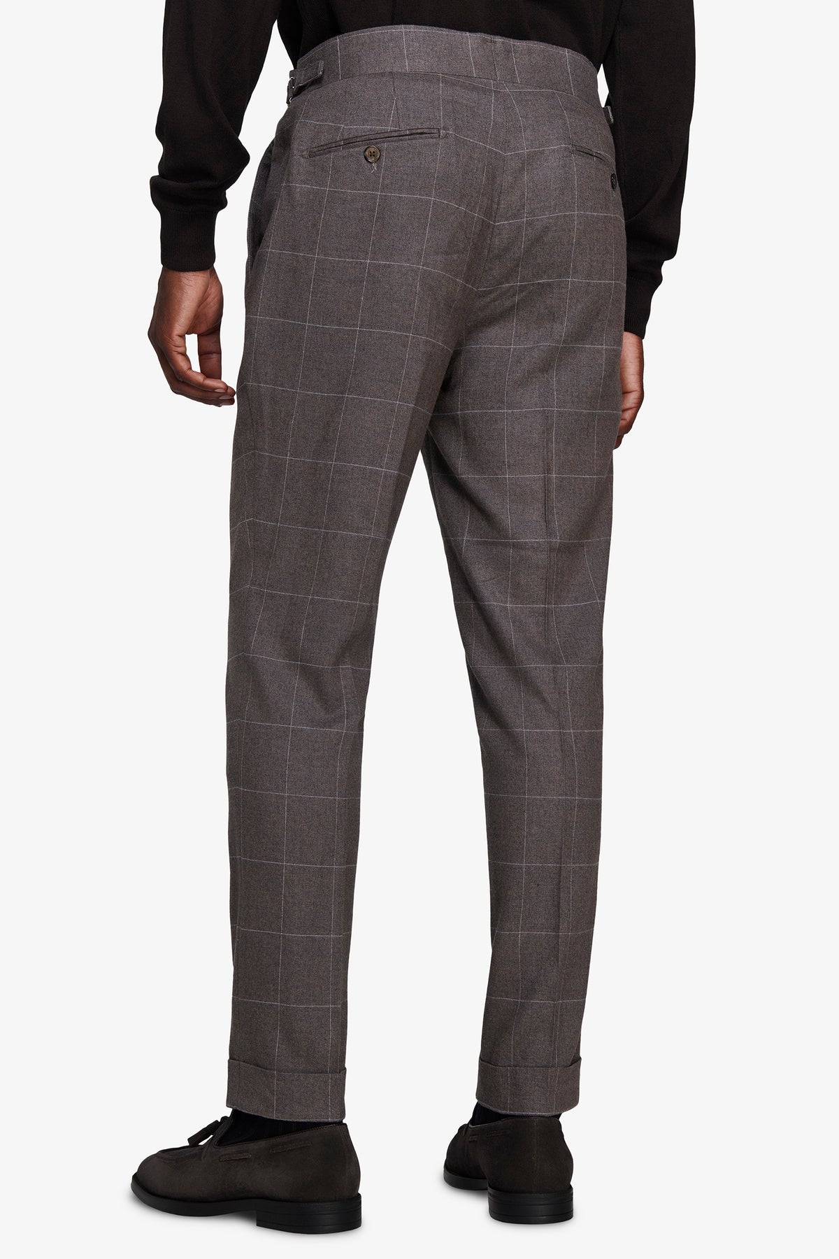 Pantaloni finestrati tortora