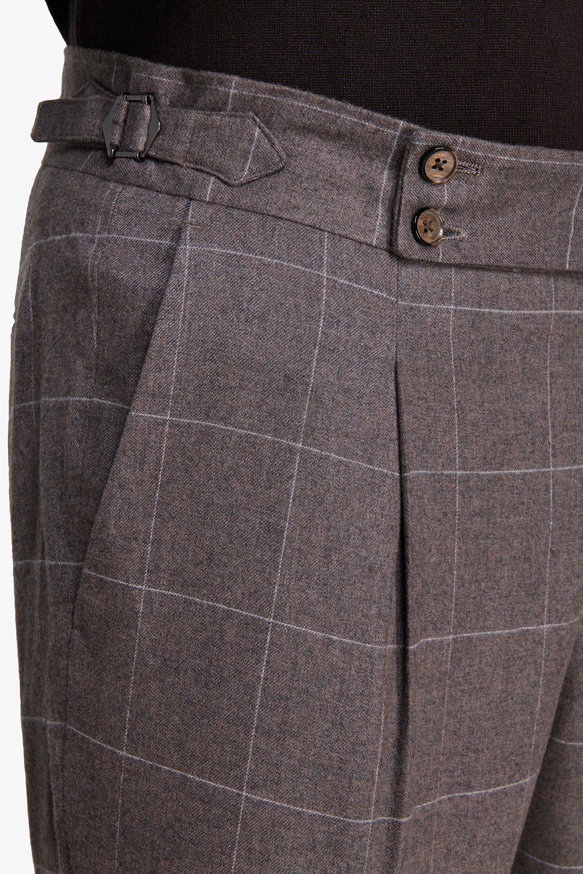 Pantaloni finestrati tortora