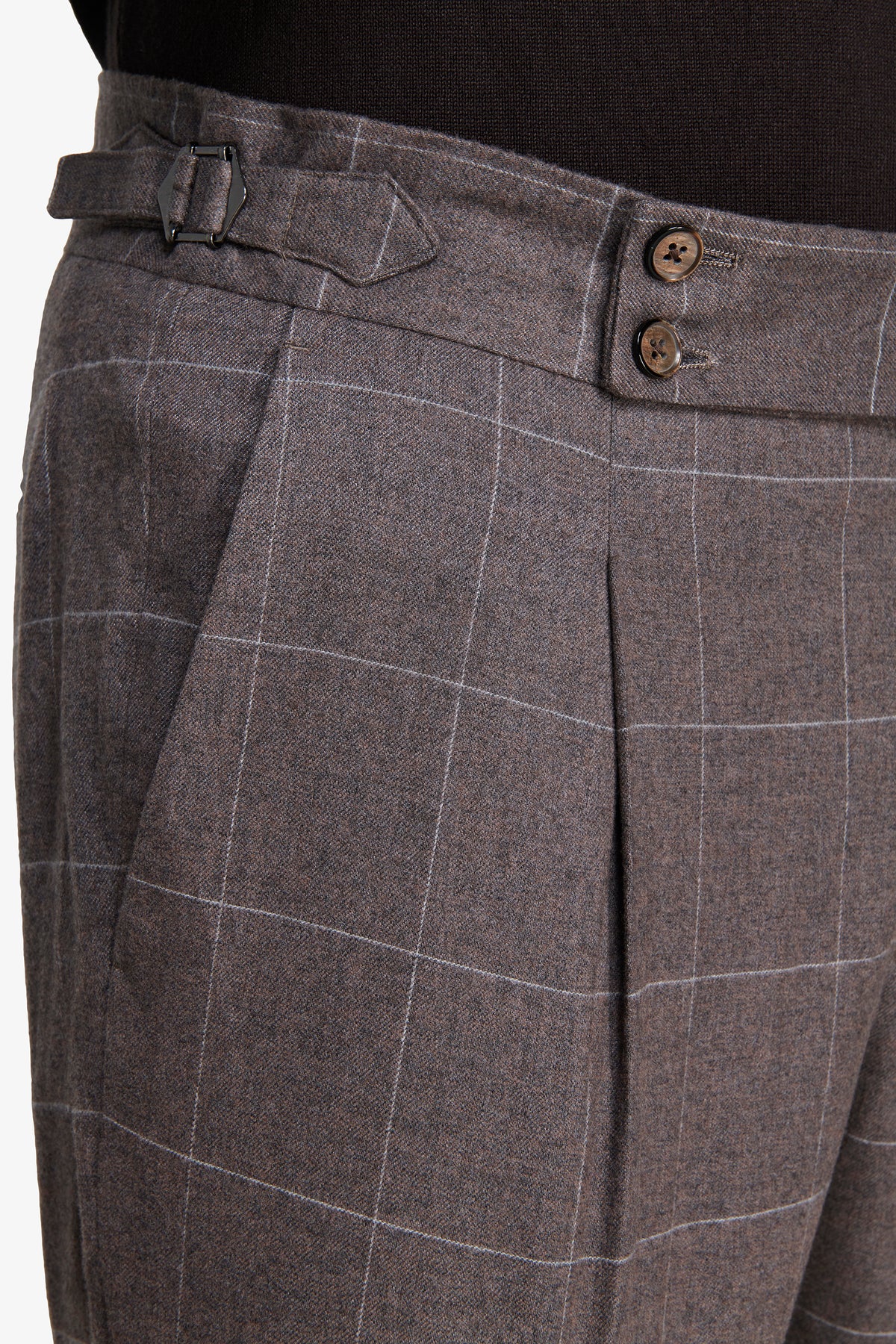 Pantaloni finestrati tortora