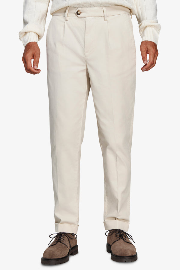 Cavalry-Hose in Creme, Straight Fit