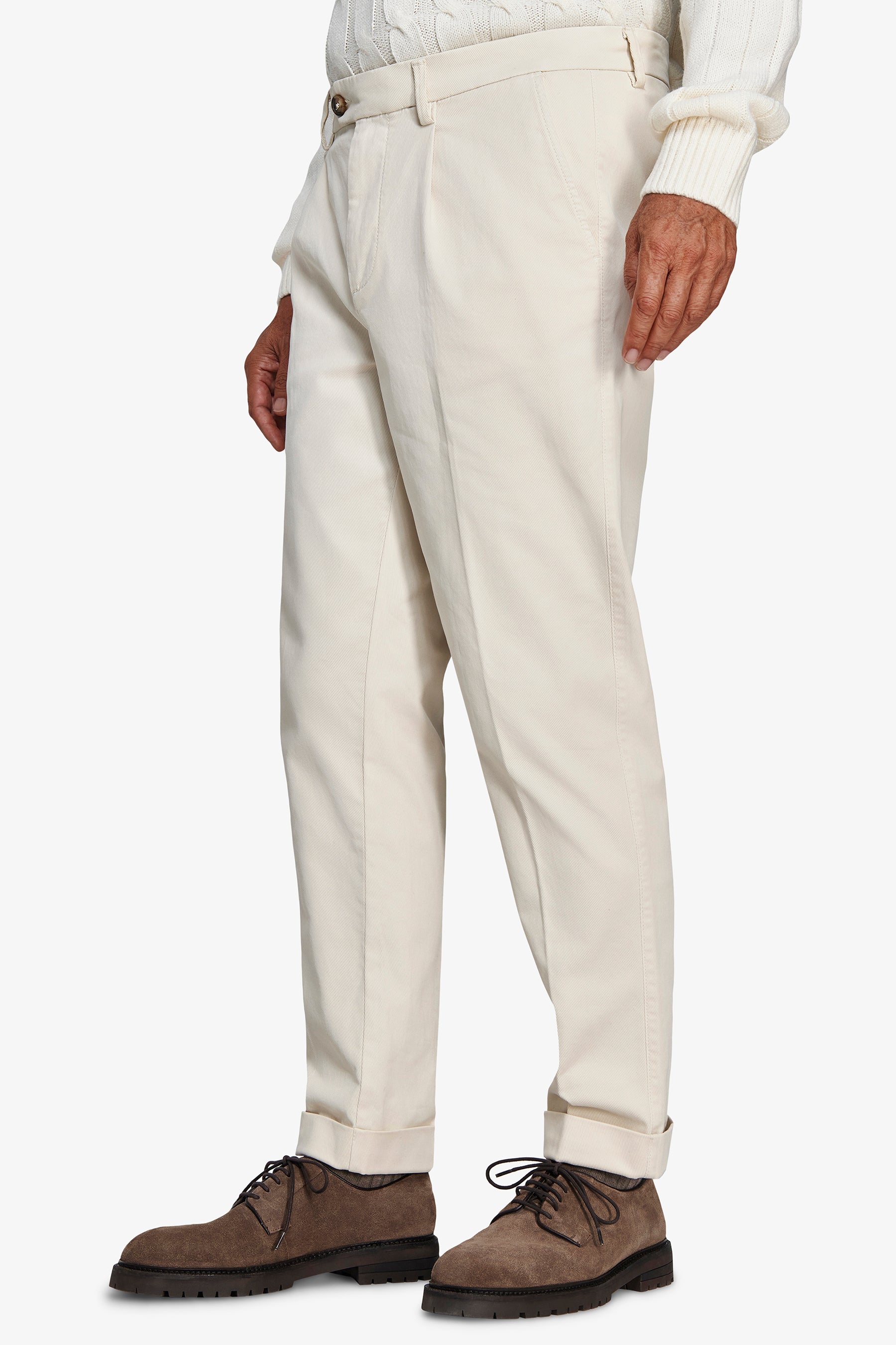 Pantaloni cavalry straight fit panna