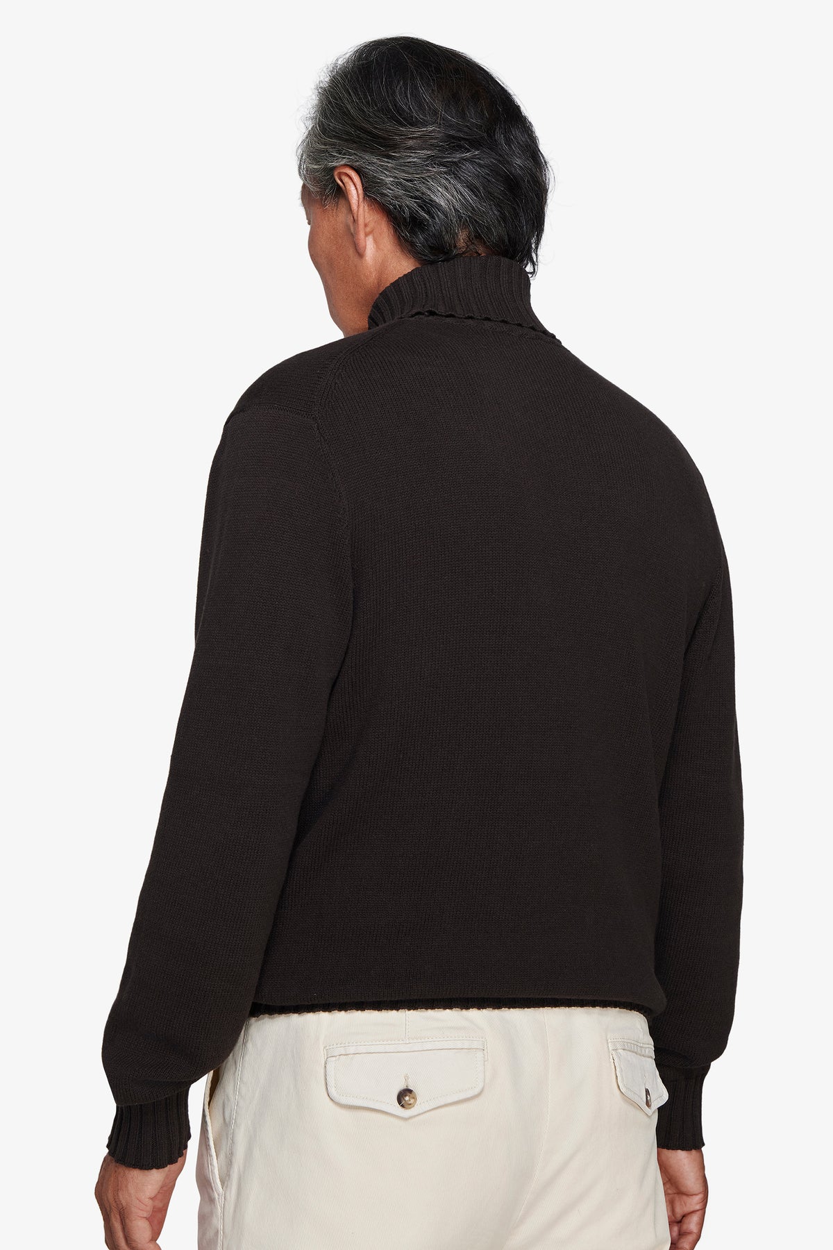 Maglia dolcevita rasata moro