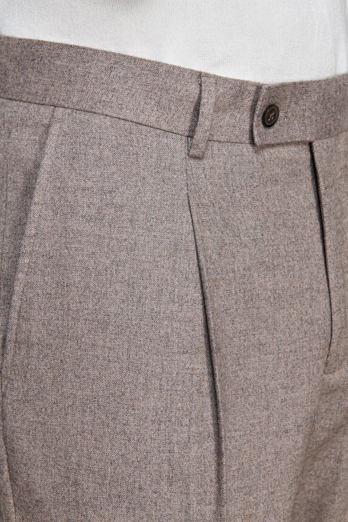 Pantaloni mano cardata tortora