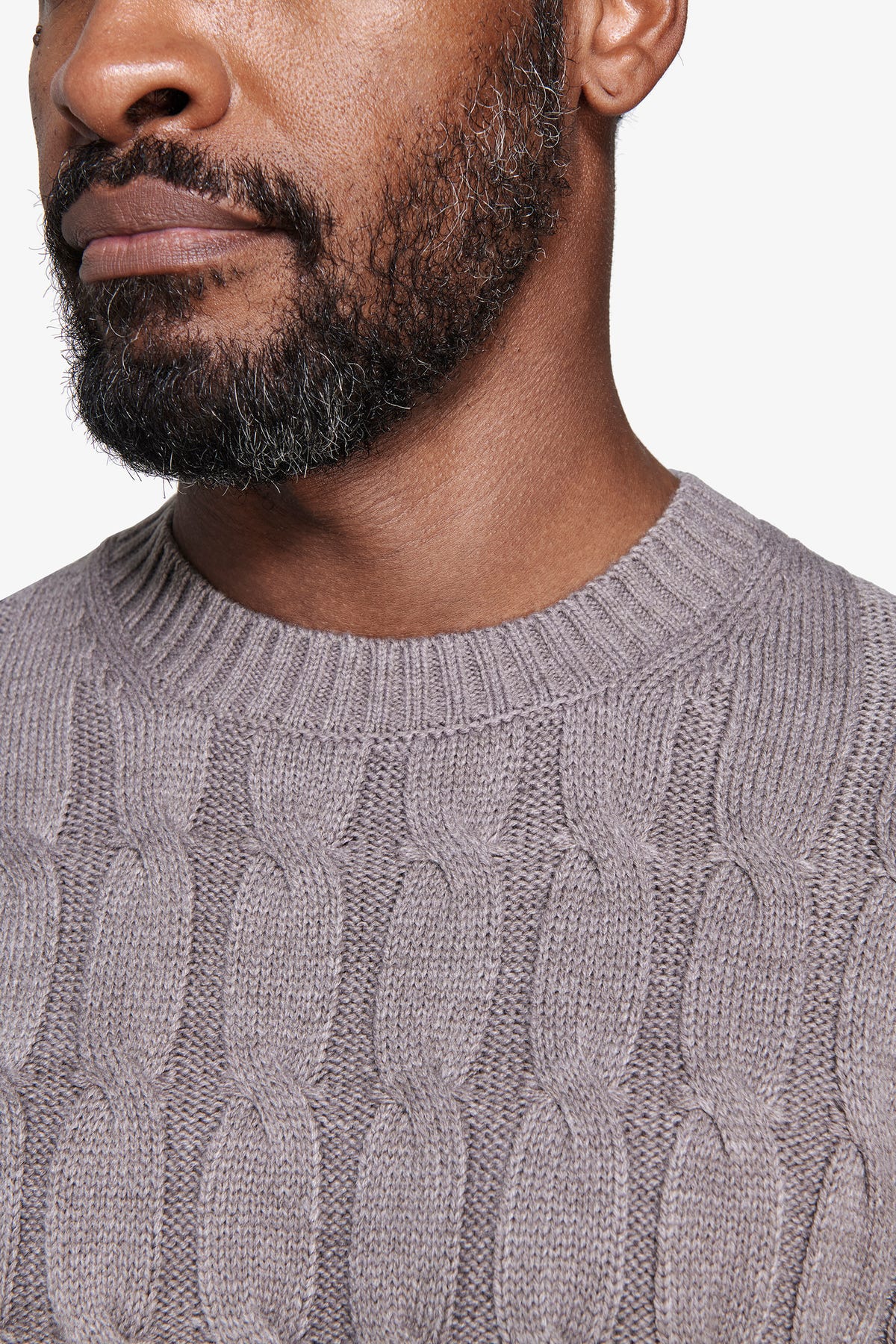 Maglia girocollo treccia fango