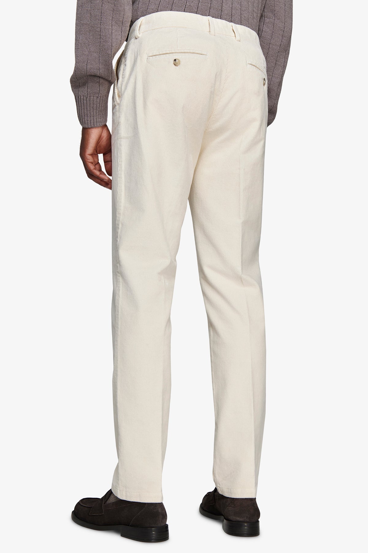 Pantaloni velluto millerighe regular bianchi