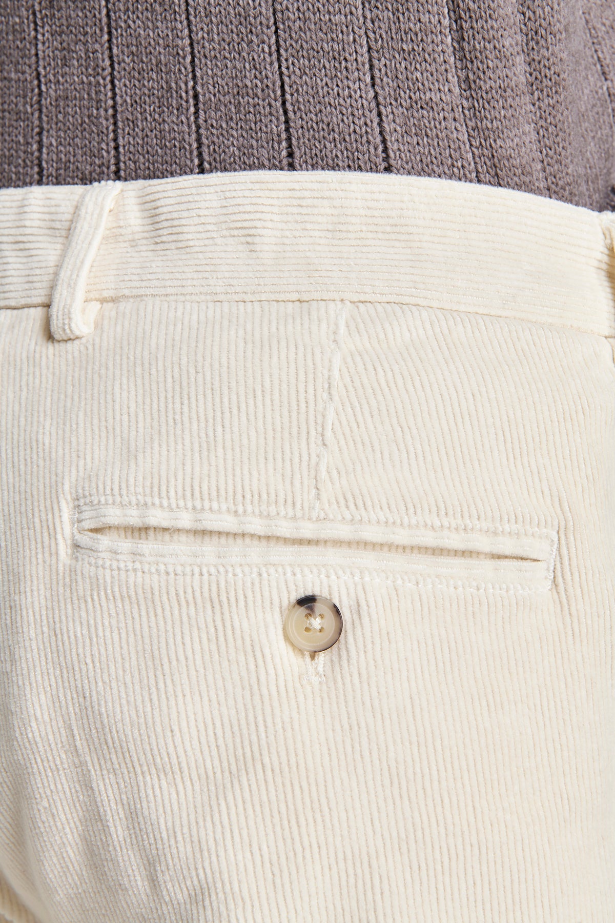 Pantaloni velluto millerighe regular bianchi