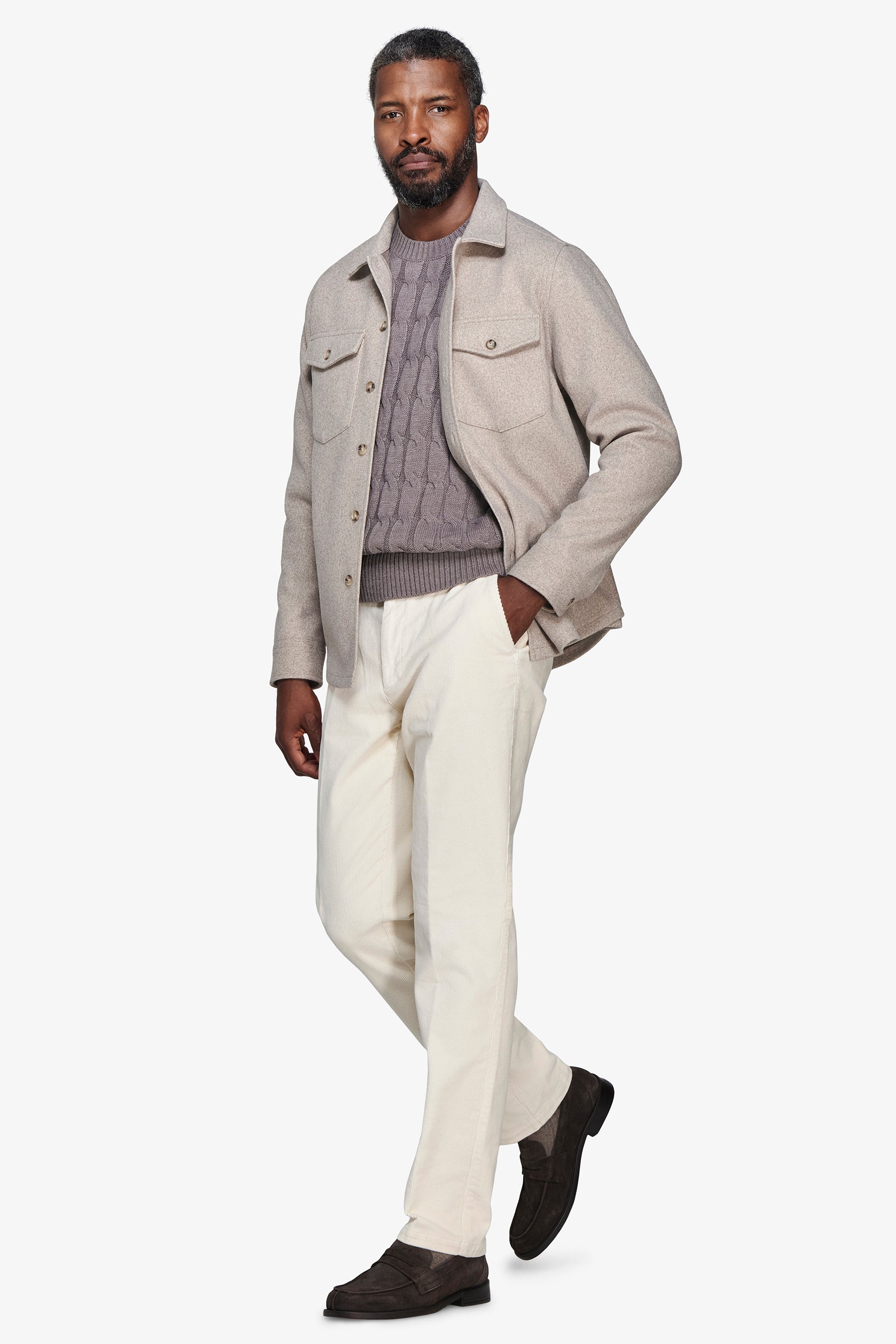 Overshirt misto lana corda