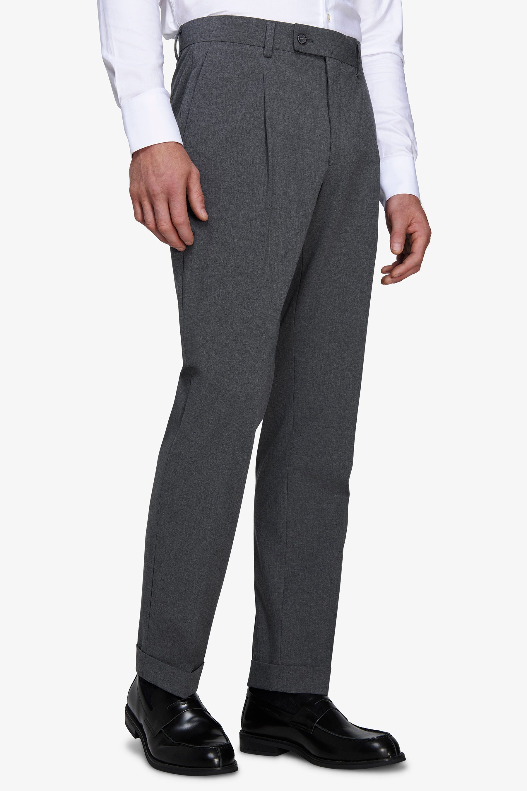 Pantaloni tela fiammata grigio medio