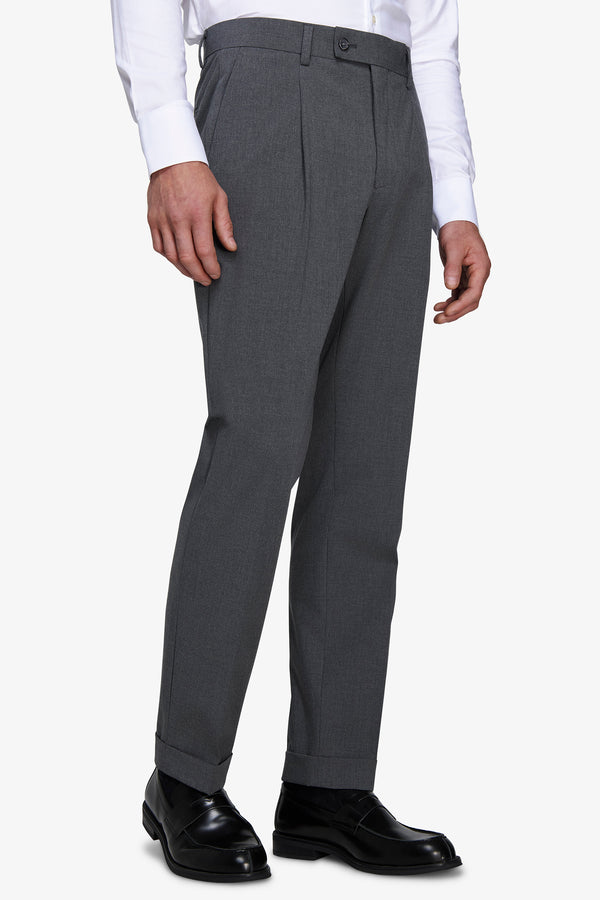 Pantaloni tela fiammata grigio medio