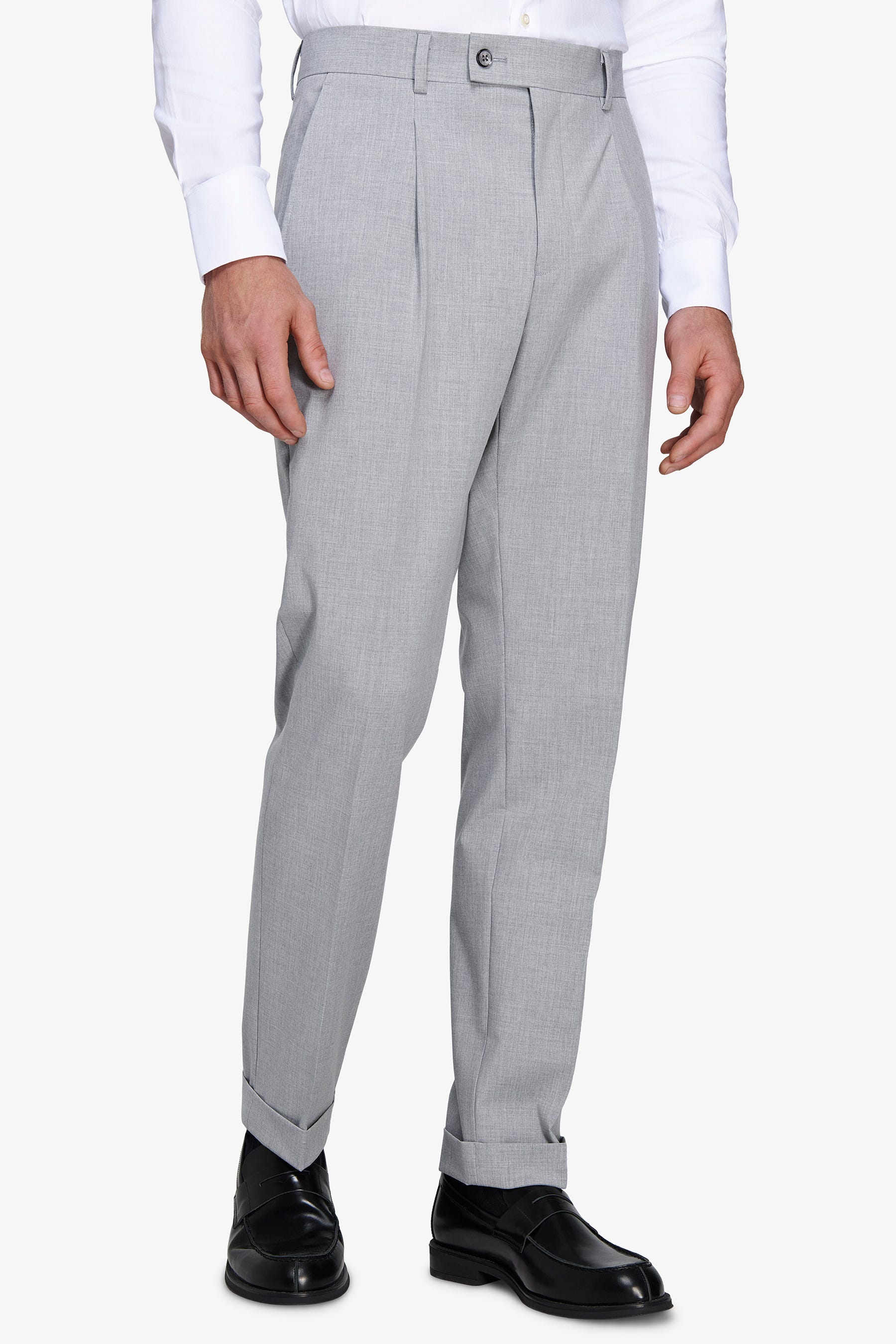 Pantaloni tela fiammata grigio chiaro