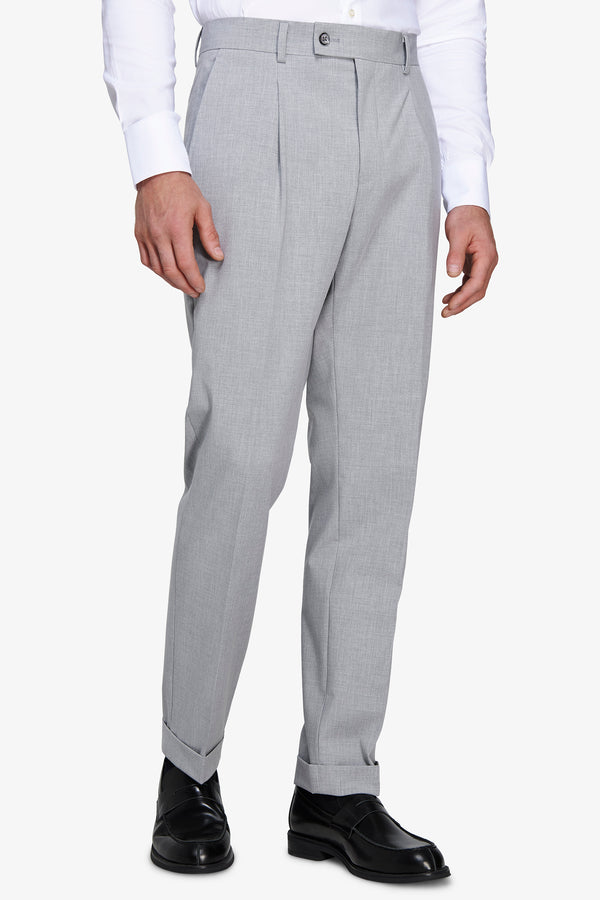 Pantaloni tela fiammata grigio chiaro