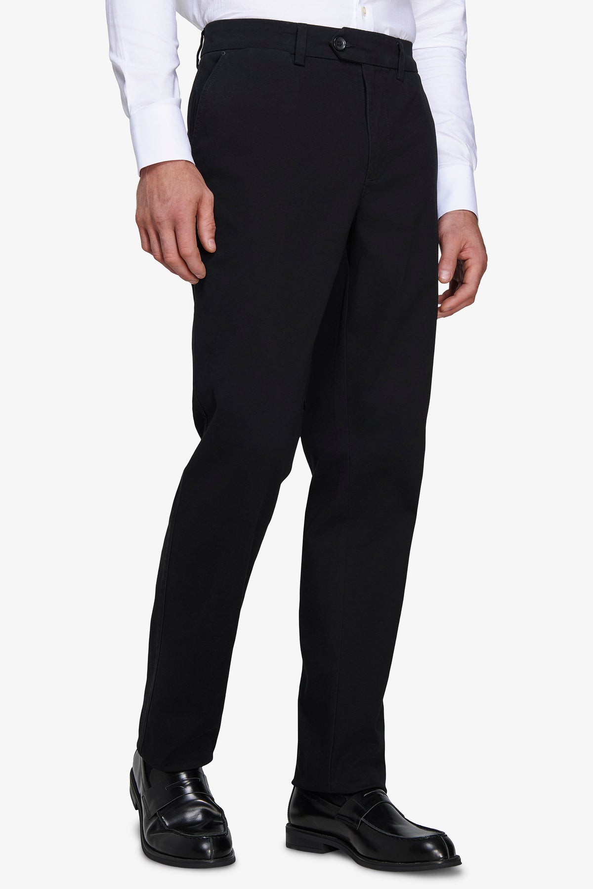 Pantaloni chino gabardina regular neri