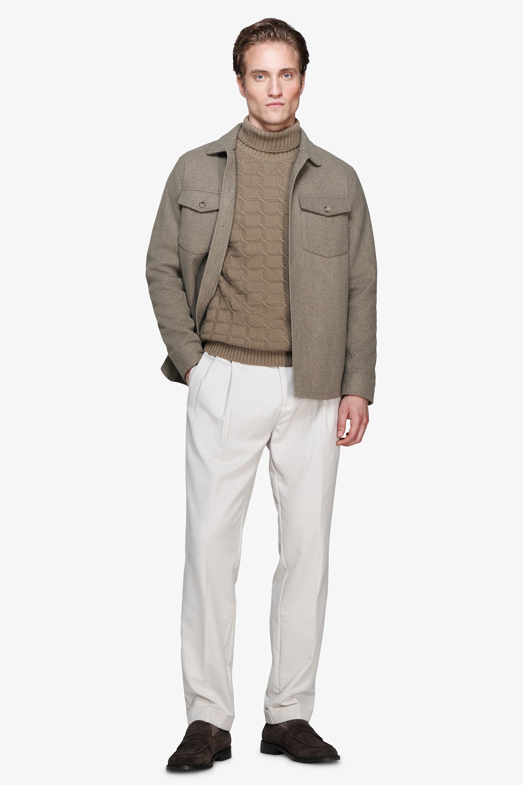 Overshirt misto lana Oliva