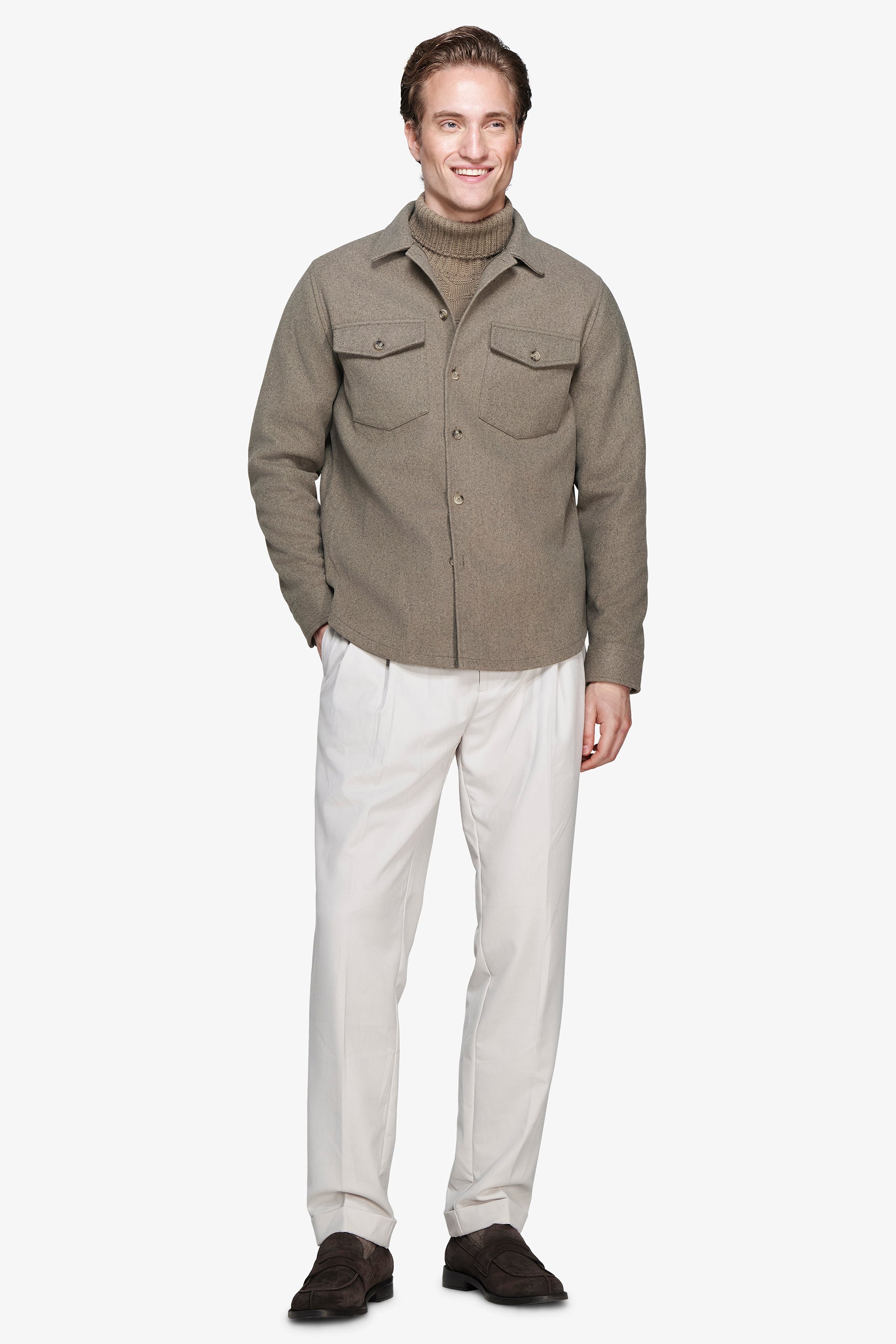 Overshirt misto lana Oliva