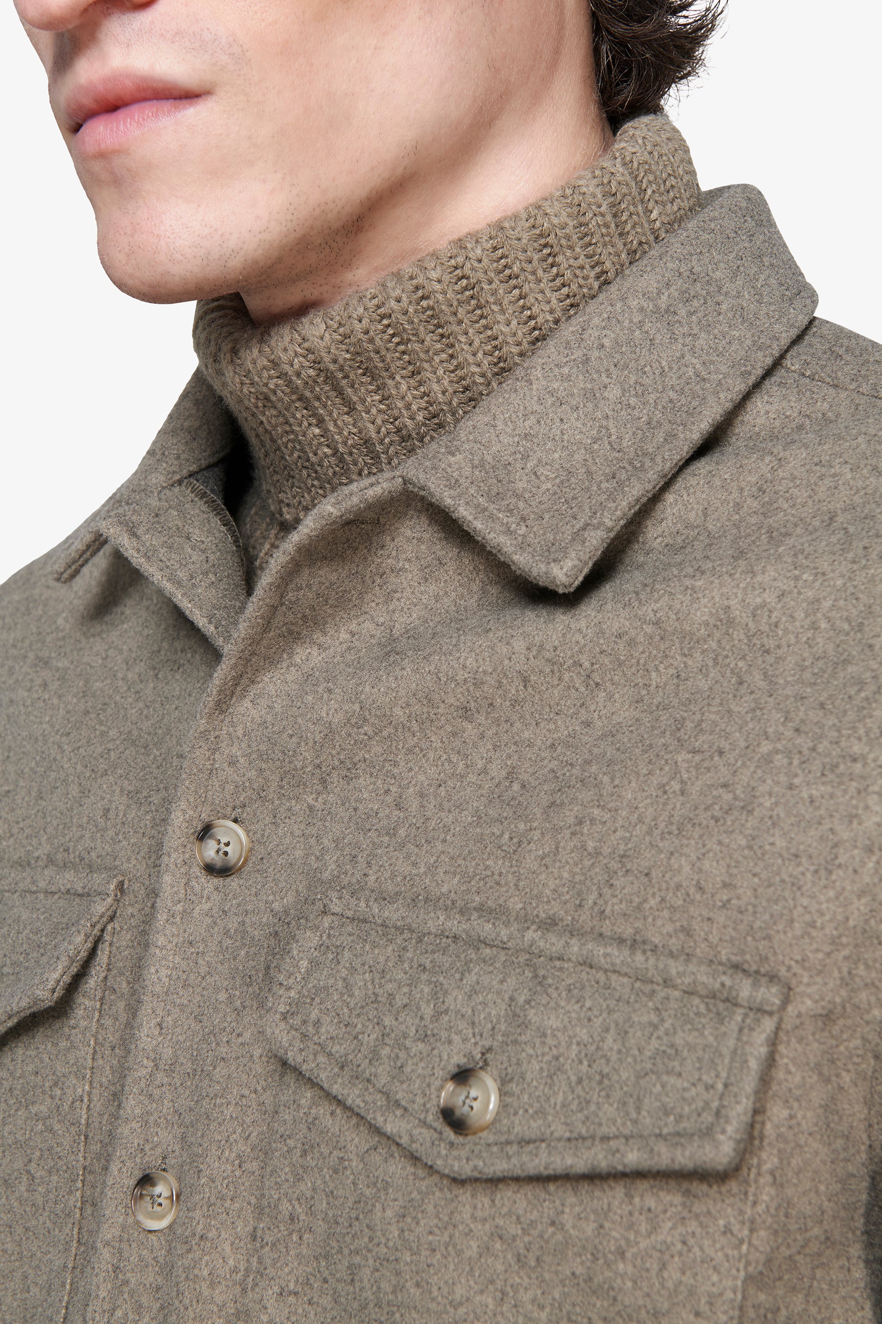 Overshirt misto lana Oliva
