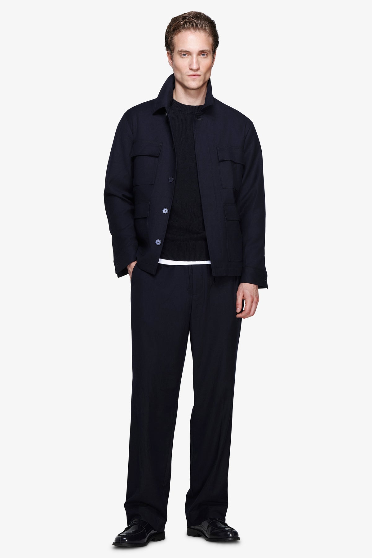 Overshirt 4 tasche blu "Volume"