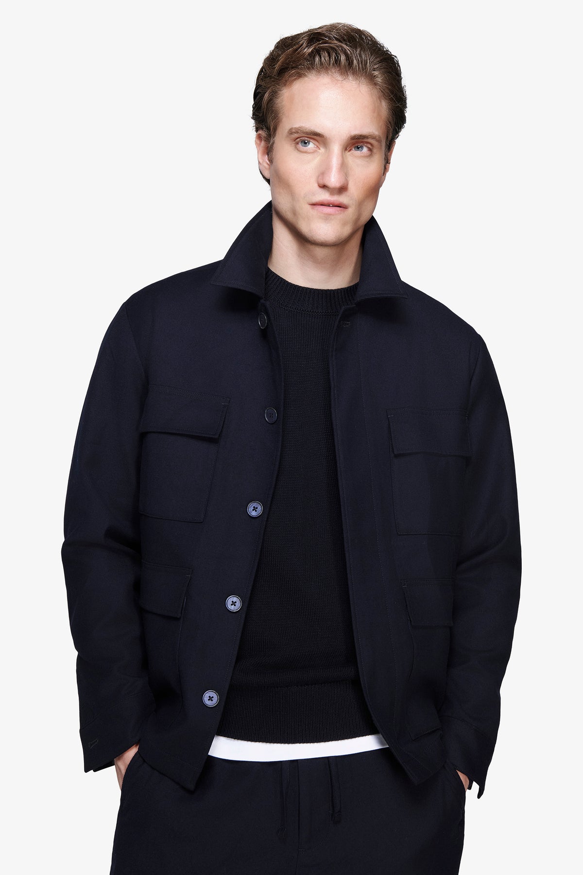 Overshirt 4 tasche blu "Volume"