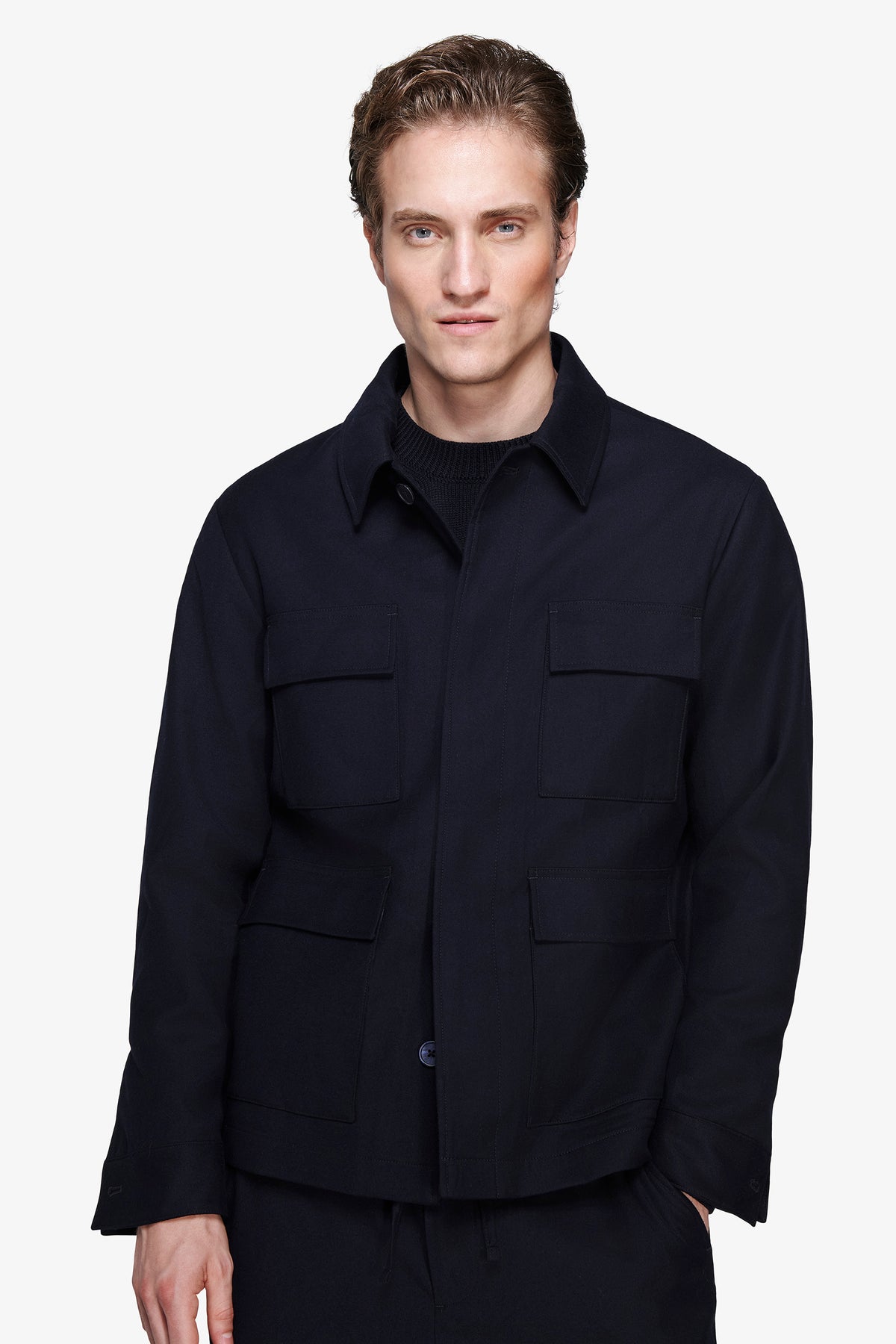 Overshirt 4 tasche blu "Volume"