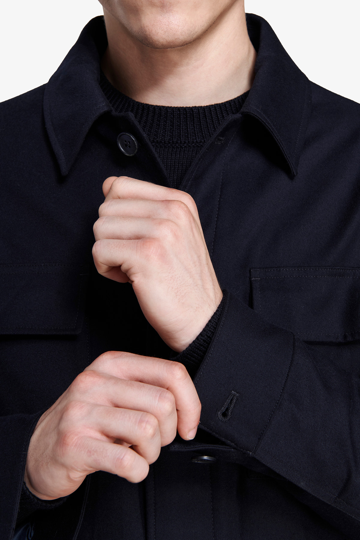 Overshirt 4 tasche blu "Volume"