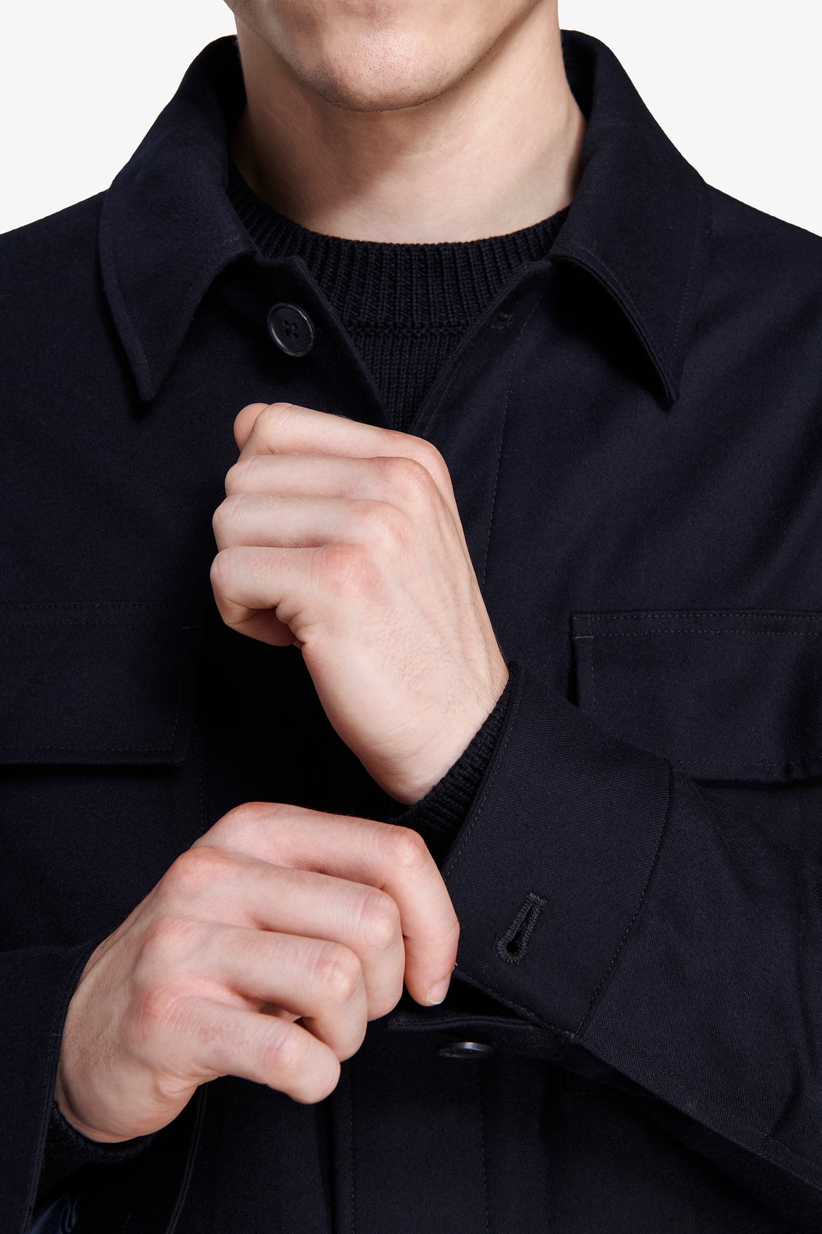 Overshirt 4 tasche blu "Volume"