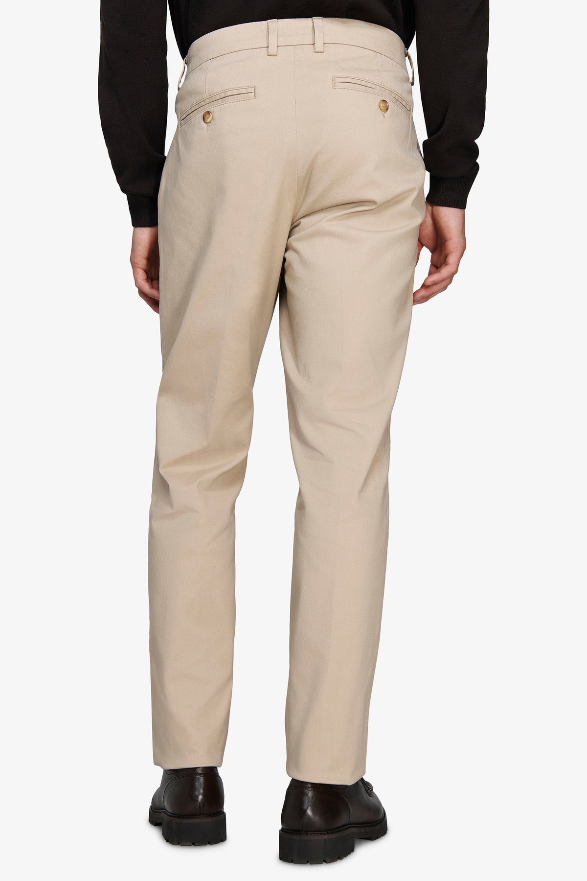 Pantaloni chino gabardina regular cream