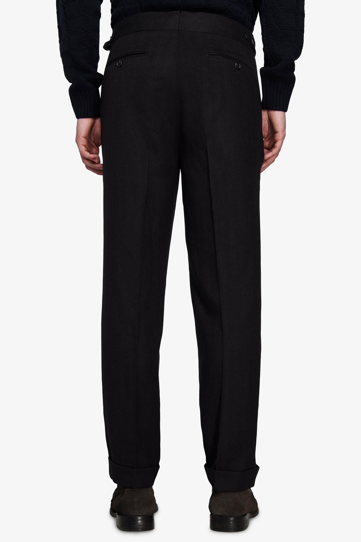 Pantaloni doppia pinces straight "Contemporary" moro