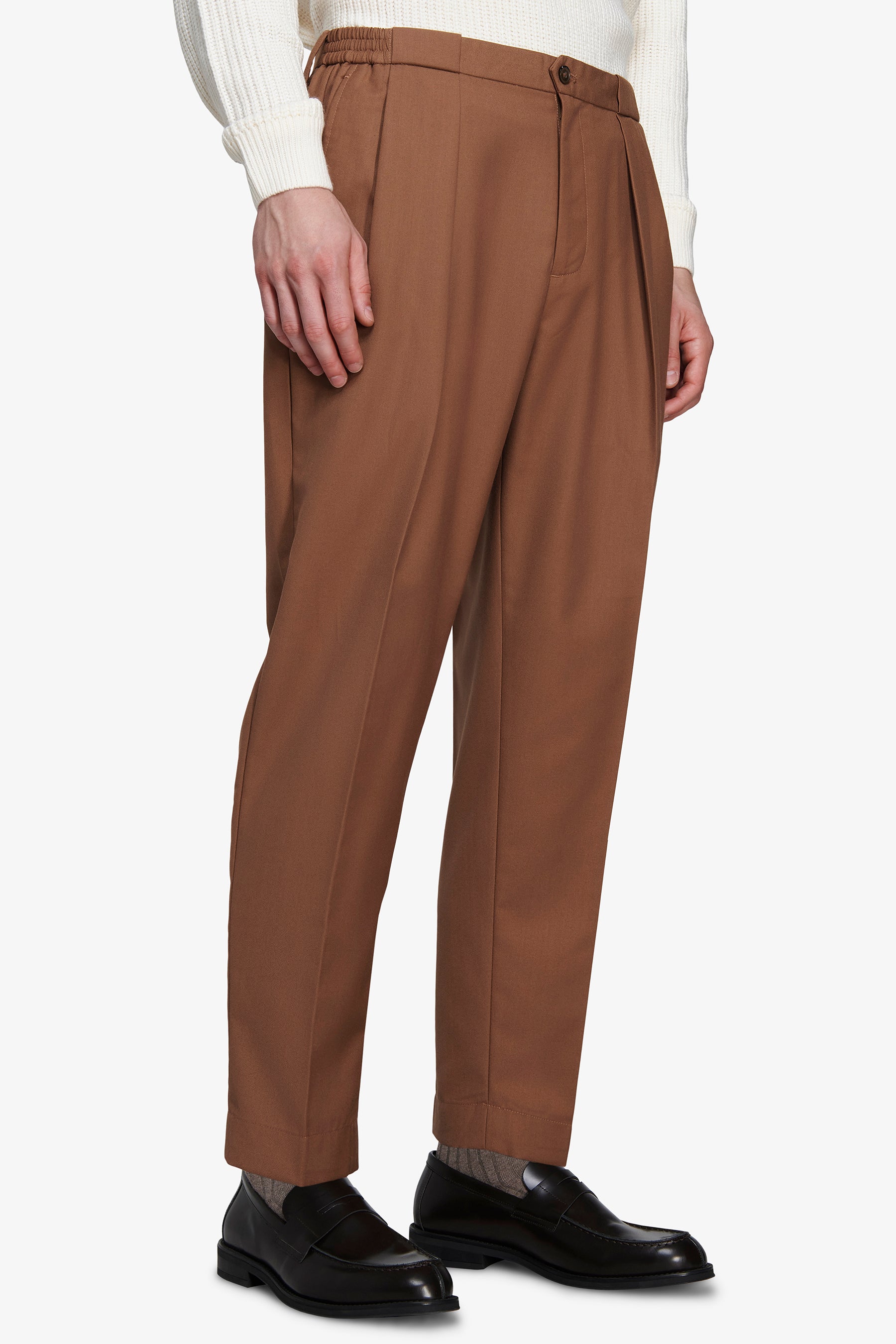 Pantaloni twill cammello 