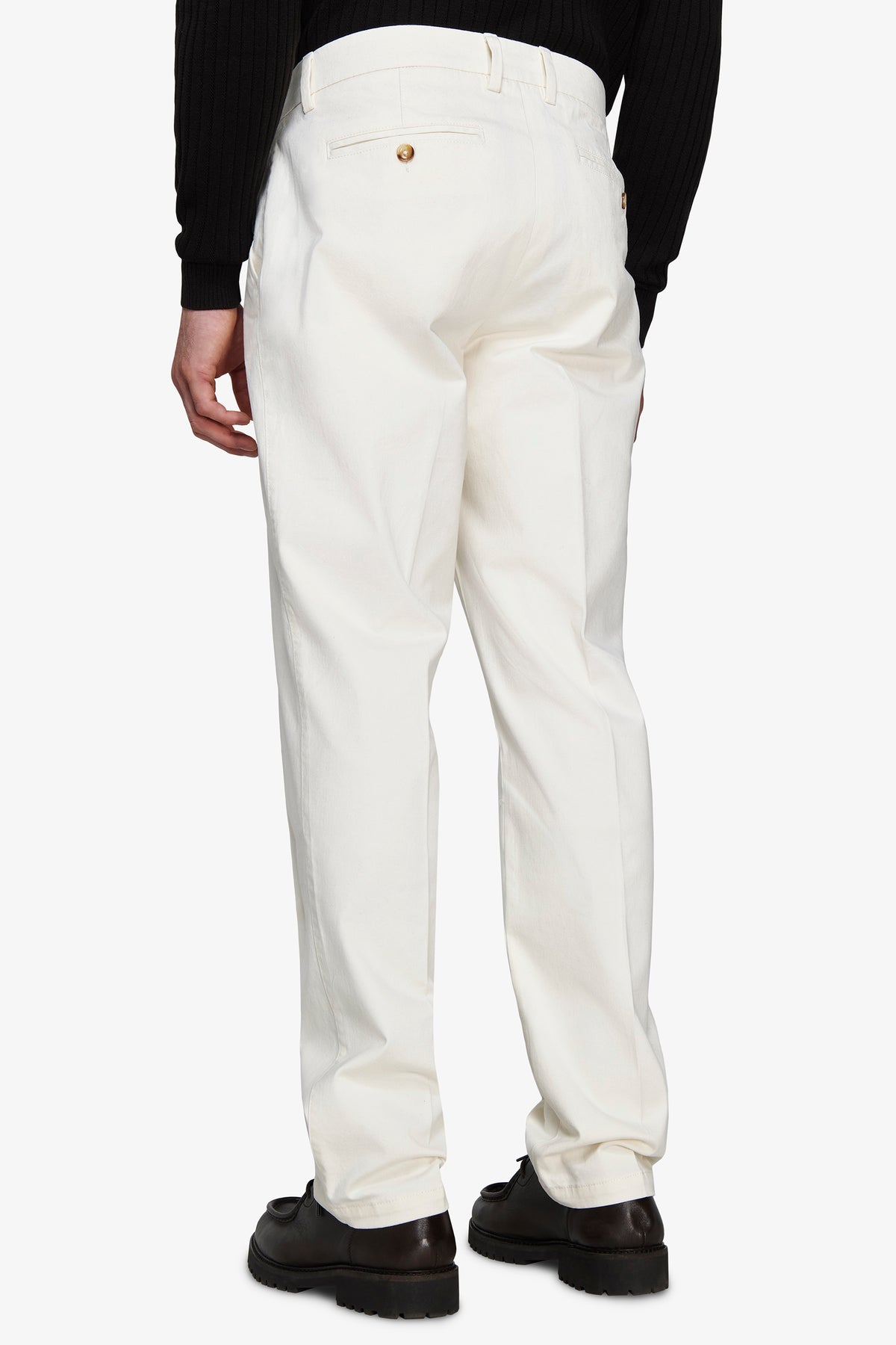 Pantaloni chino gabardina regular bianchi