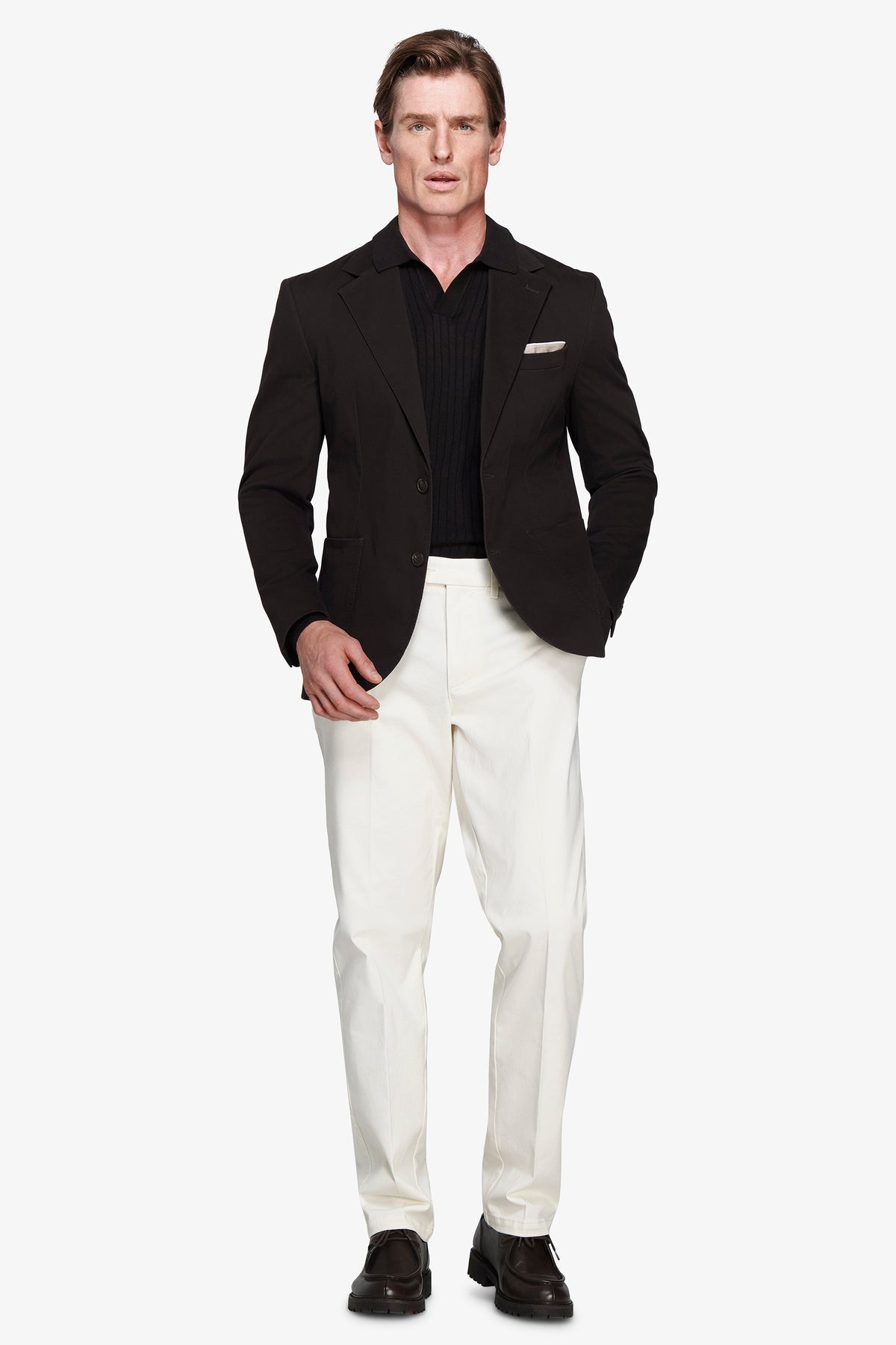 Giacca in cotone stretch moro