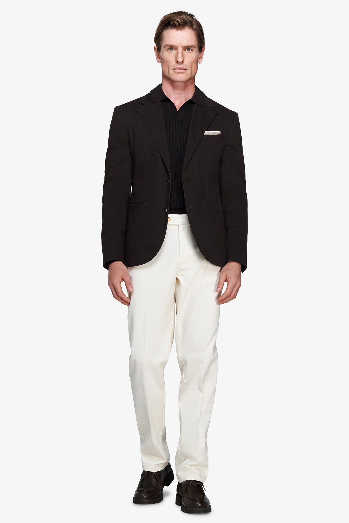 Giacca in cotone stretch moro