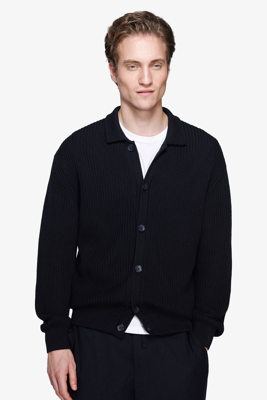VOLUME Blue knit blazer