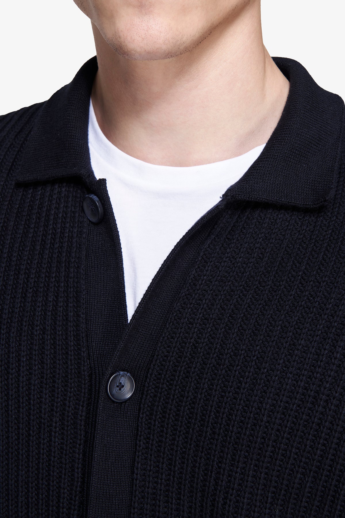 Giacca in maglia blu "Volume"