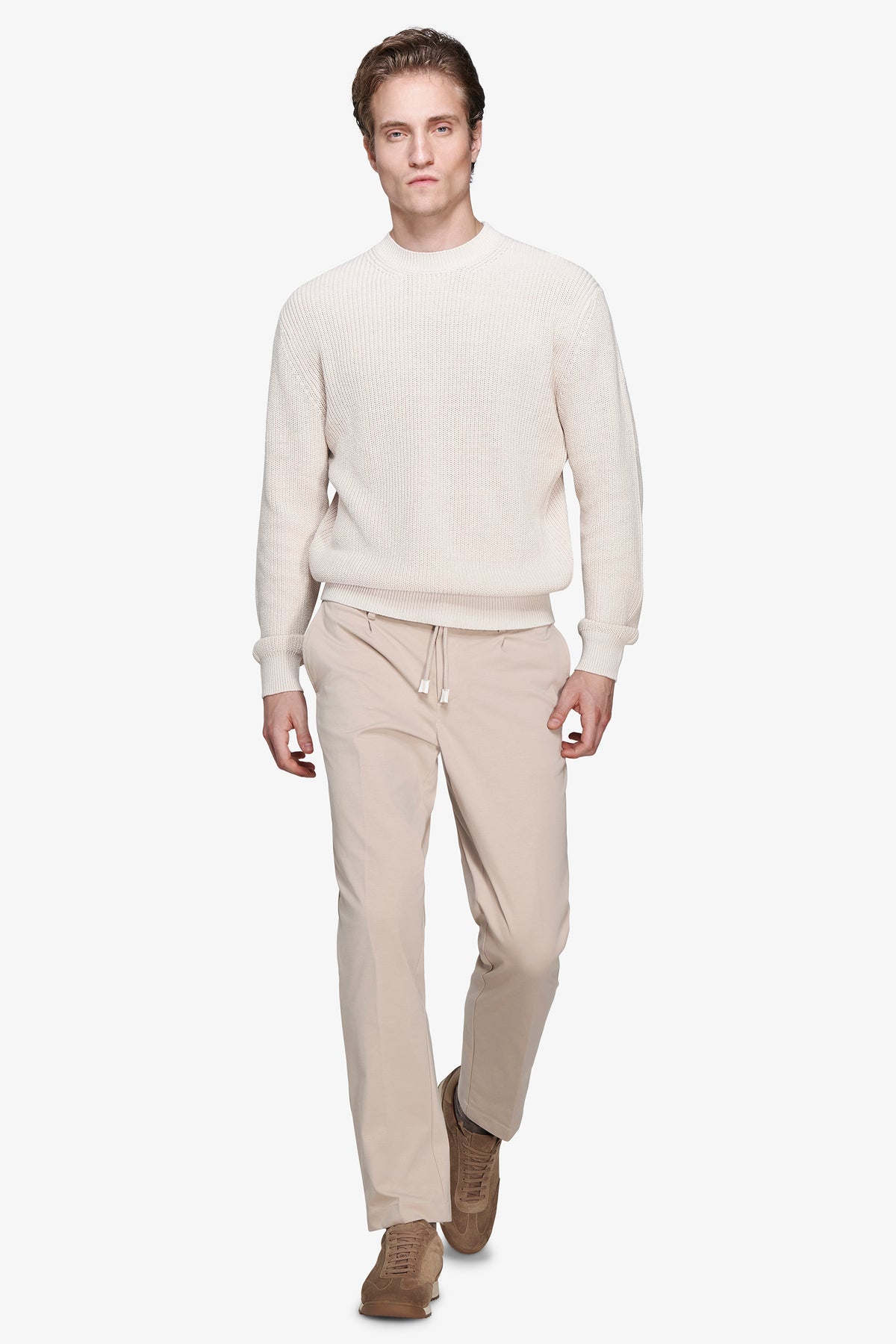 Maglia girocollo costa inglese mastice