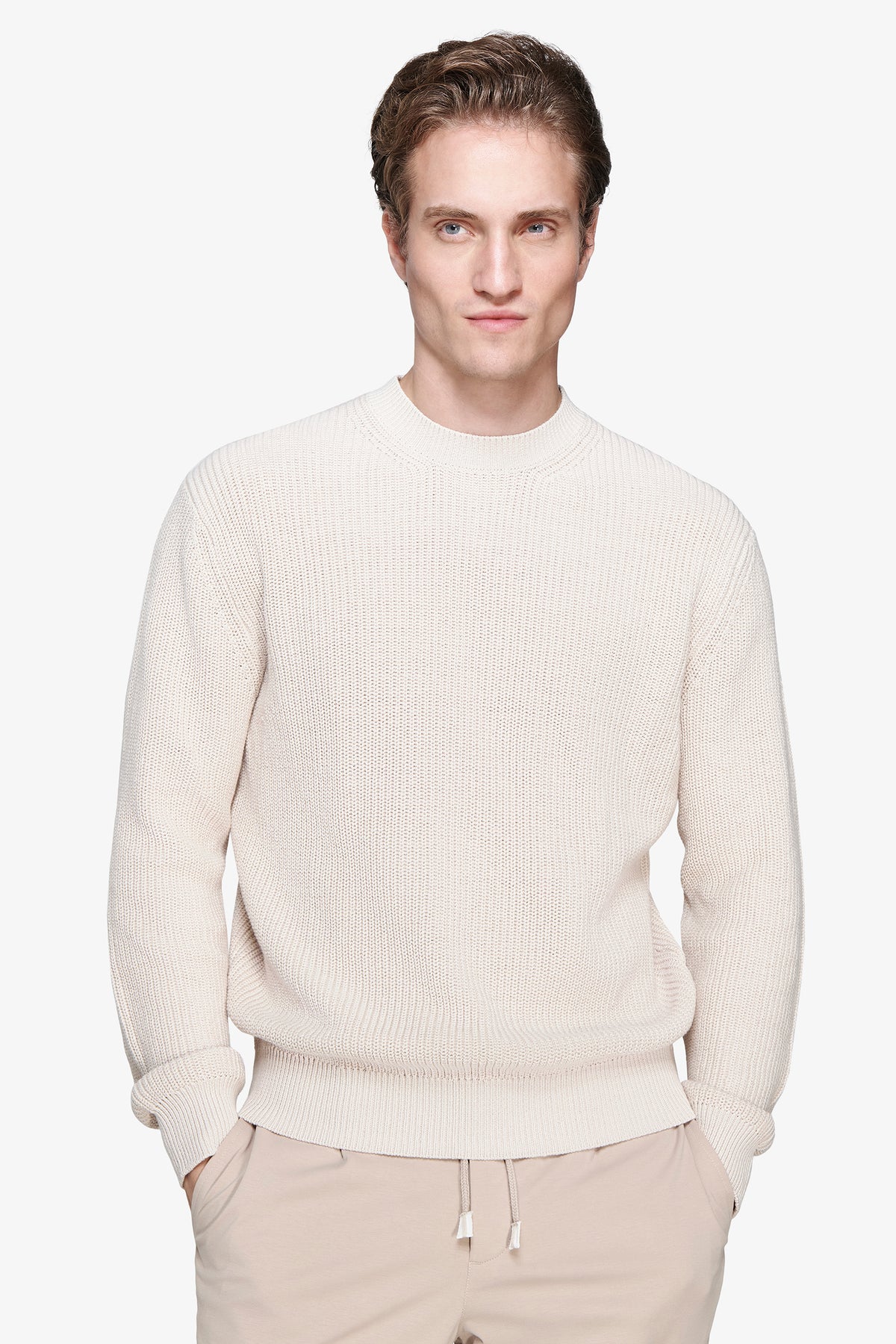 Maglia girocollo costa inglese mastice