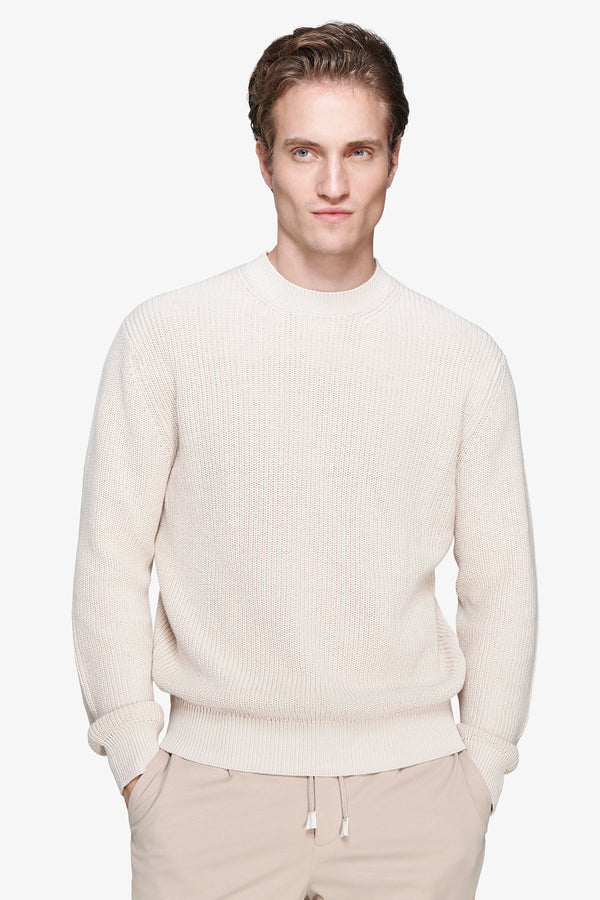 Maglia girocollo costa inglese mastice