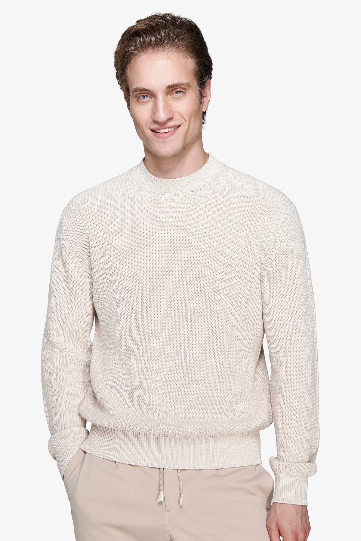 Maglia girocollo costa inglese mastice