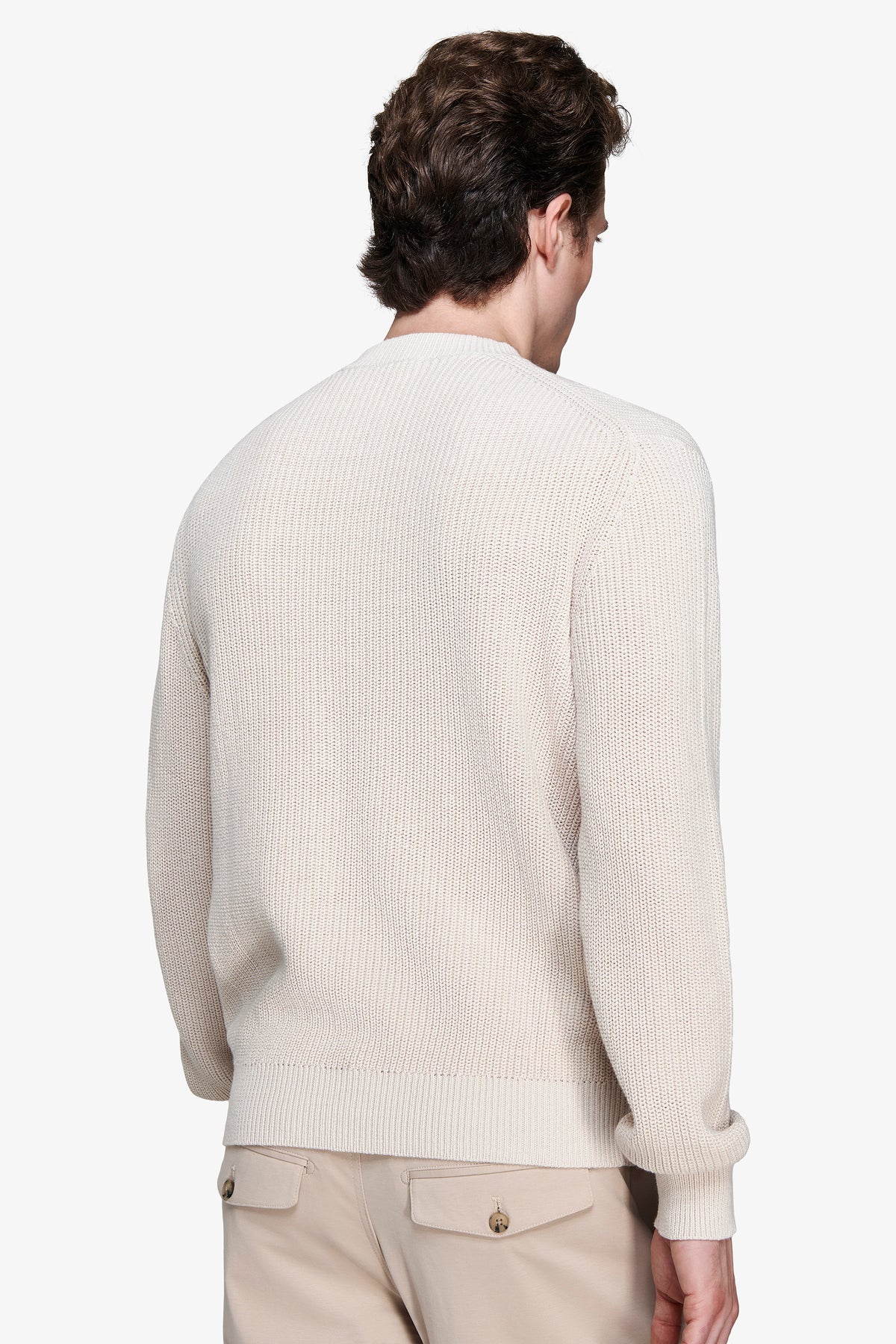 Maglia girocollo costa inglese mastice