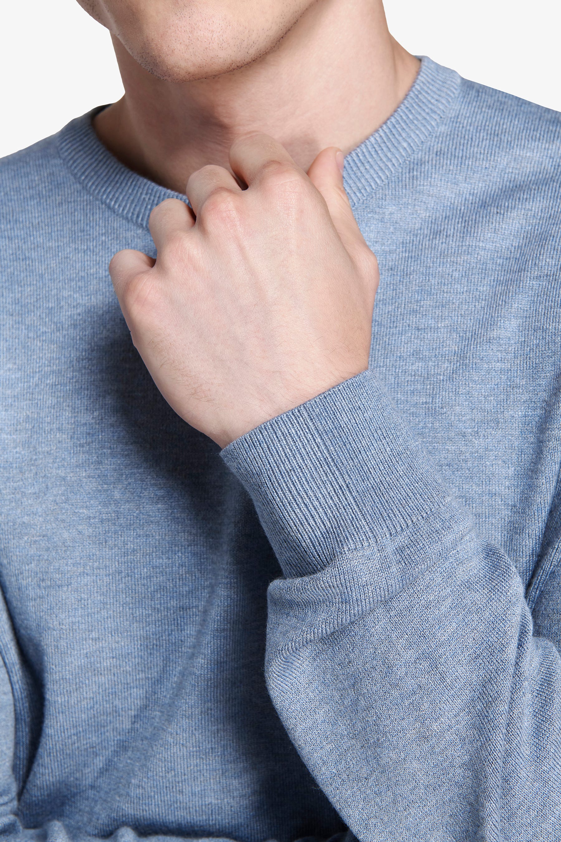 Maglia girocollo basic celeste
